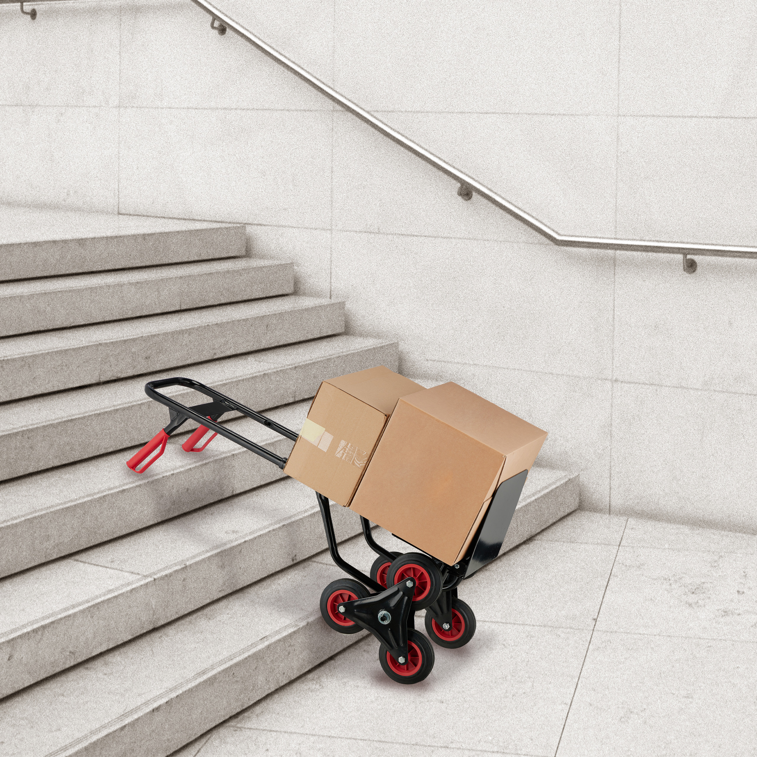 Carrello Pieghevole Saliscale Portapesi 200 Kg - Per Traslochi, Lavatrici, Scatole, Con Ruote In Gomma