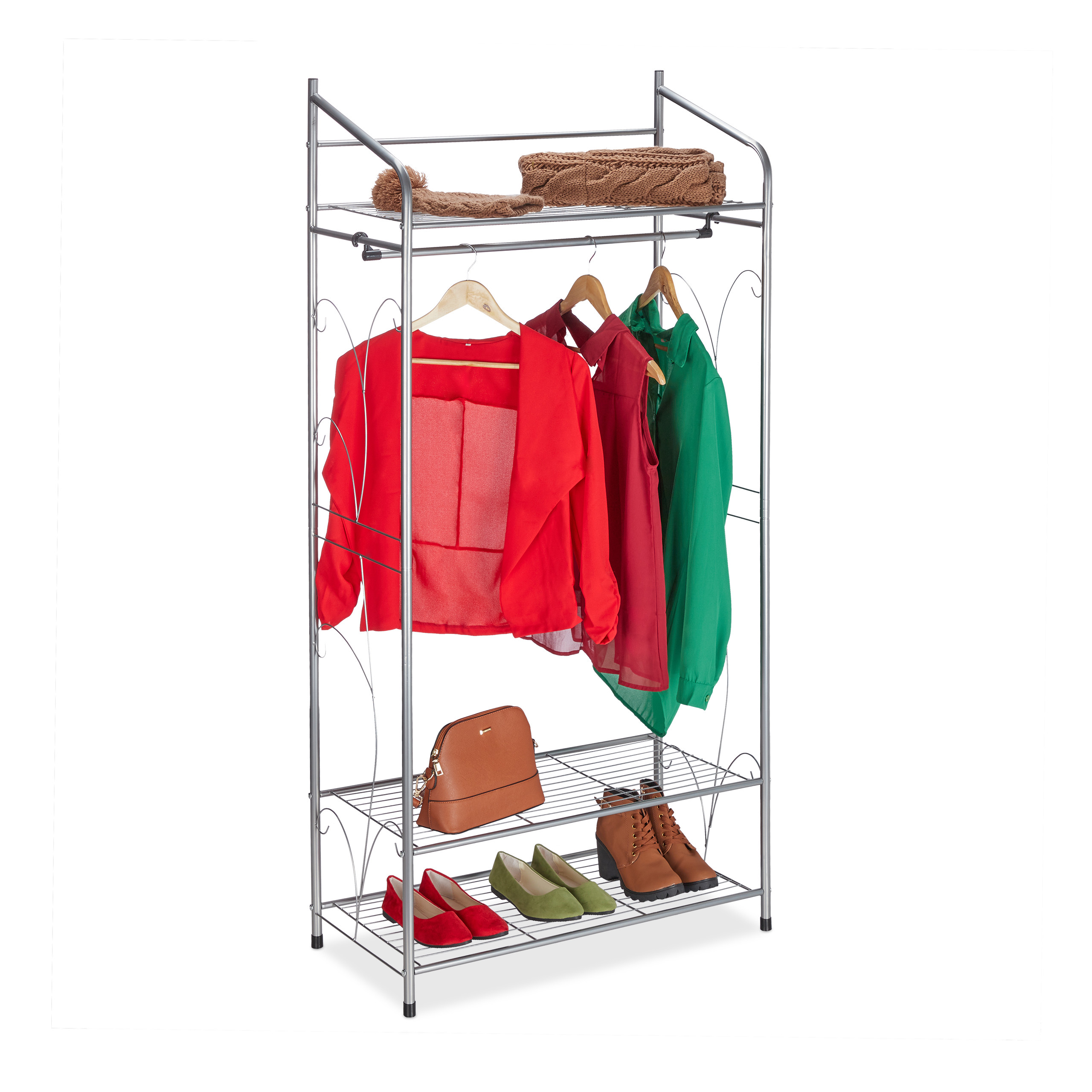 Kleiderständer Garderobenständer Flurgarderobe 3 Ablagen Freistehend 20 kg - Bild 14 von 23