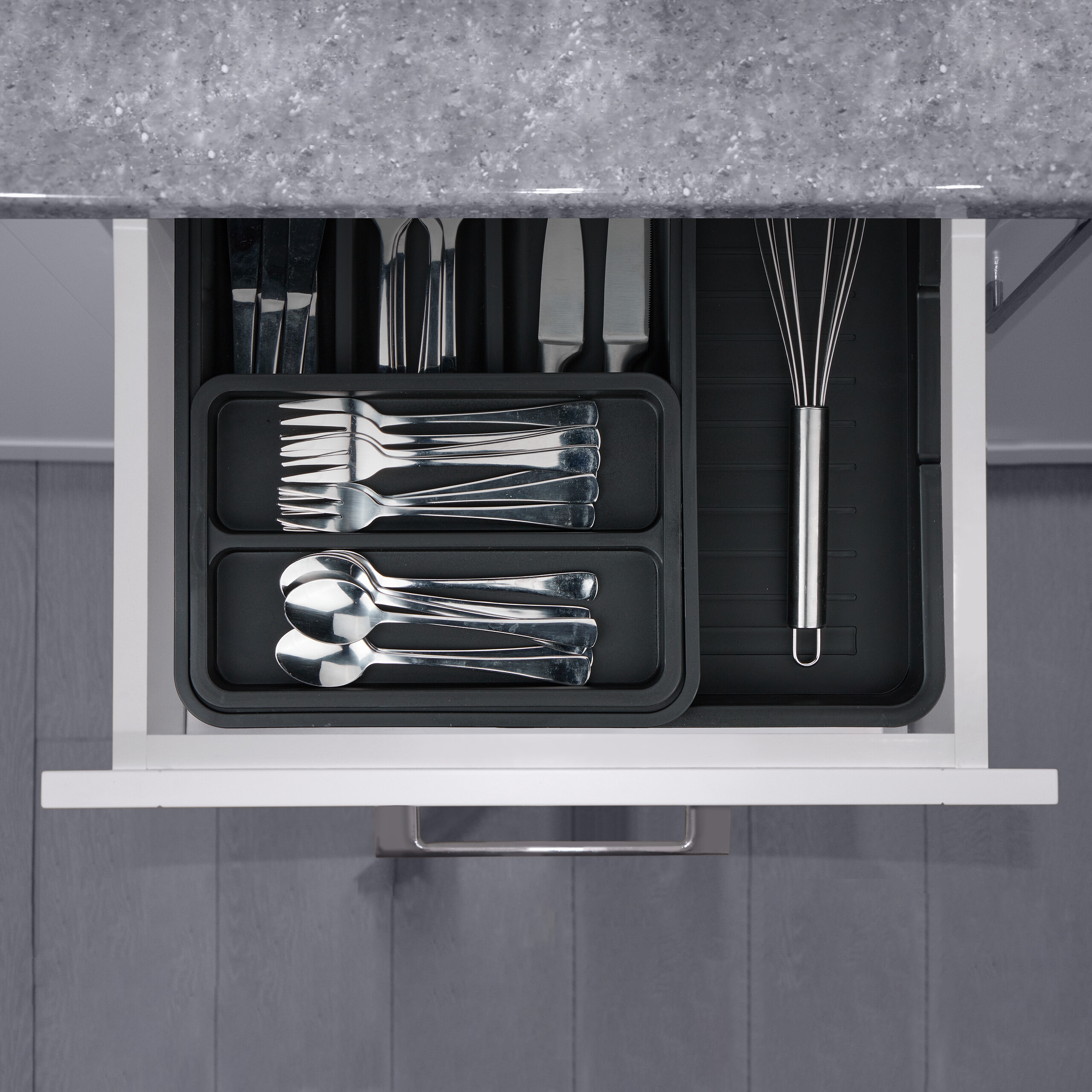 Portaposate da Cassetto Allungabile, Bambù e MDF, Divisorio con 8-11 Scomparti per Posate da Cucina, Marrone, Relaxdays | Leroy Merlin
