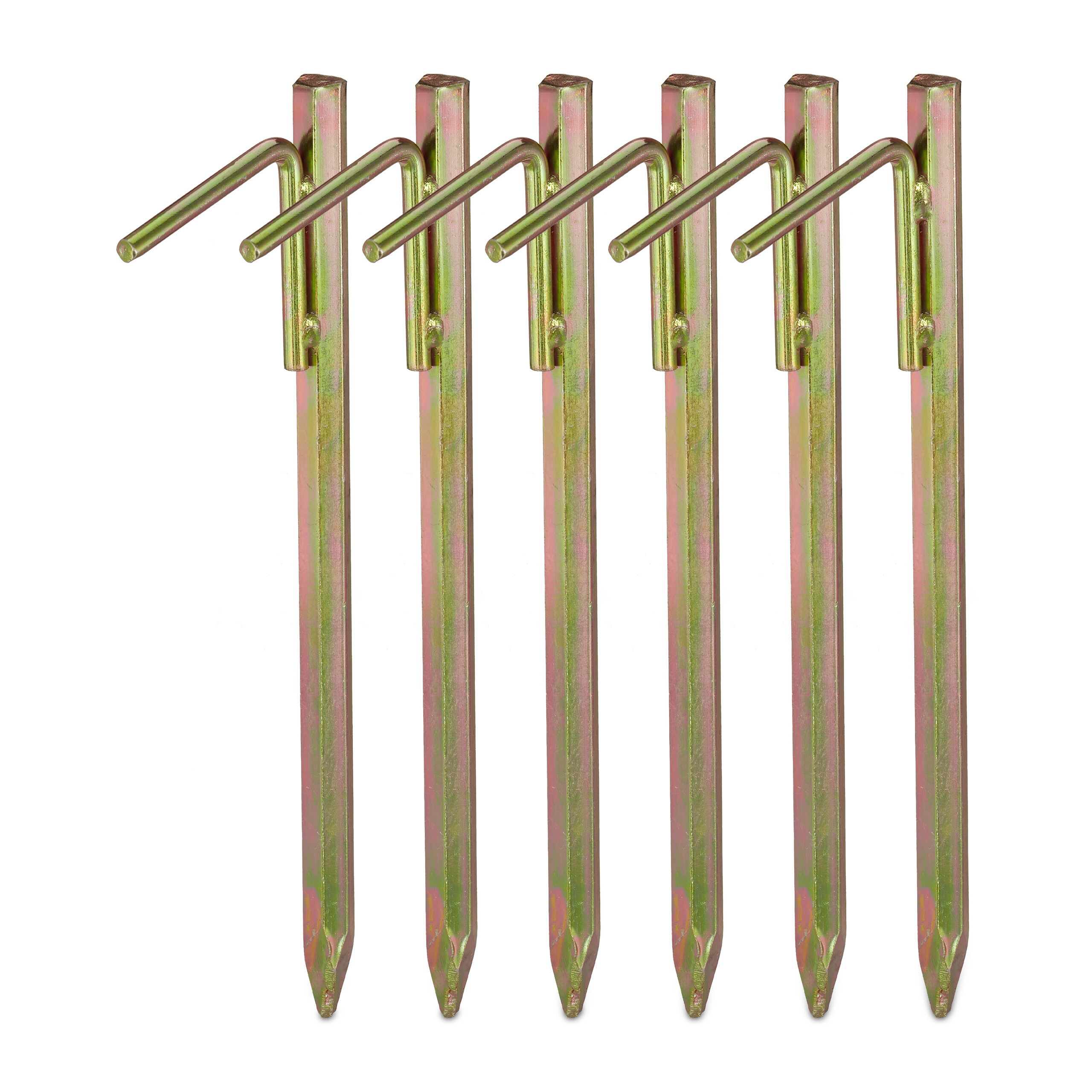 Lot De 6 Piquets De Sol En Acier Galvanisé 30 Cm - Piquets De Tente Trampoline Clôture Camping Lourds