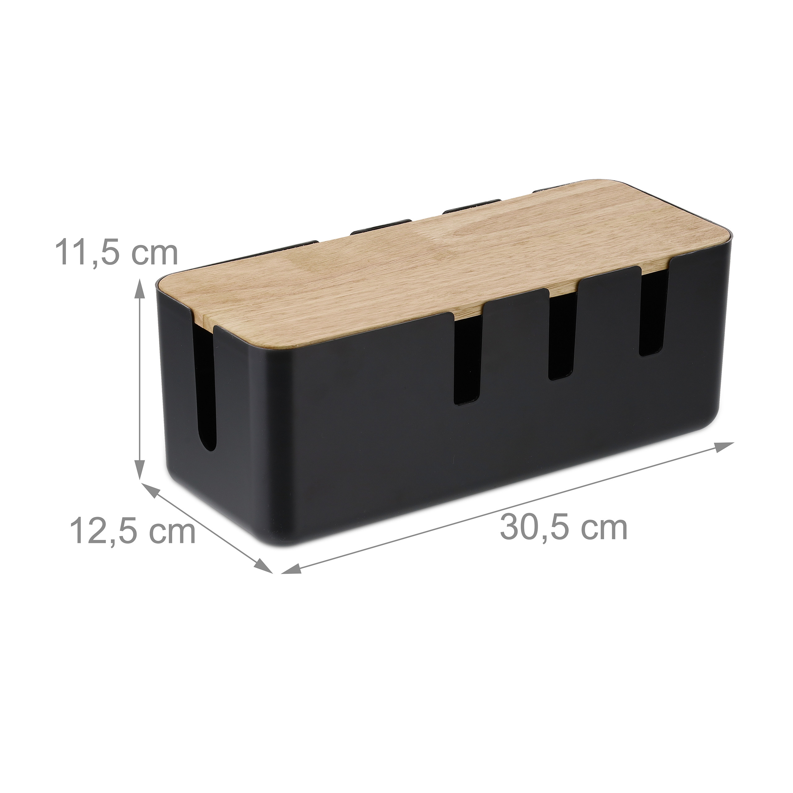 Kabelbox Kabelaufbewahrungsbox Steckdosenbox Kabelsammler modern Holzdeckel - Bild 17 von 24