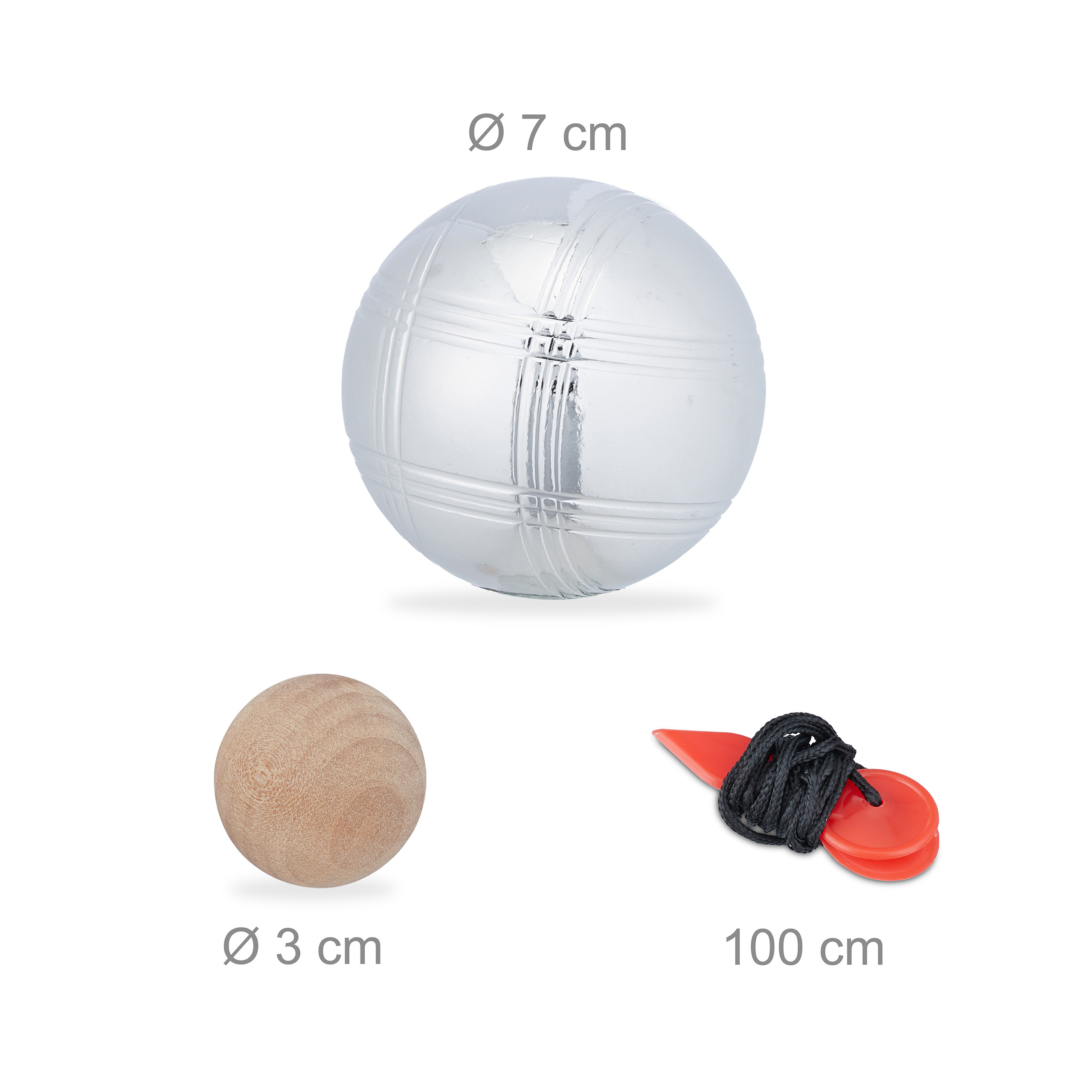 Petanca juego de boules 3 bolas 730 g juego de boccia bolas de jardín 3 pelotas - Imagen 5 de 10