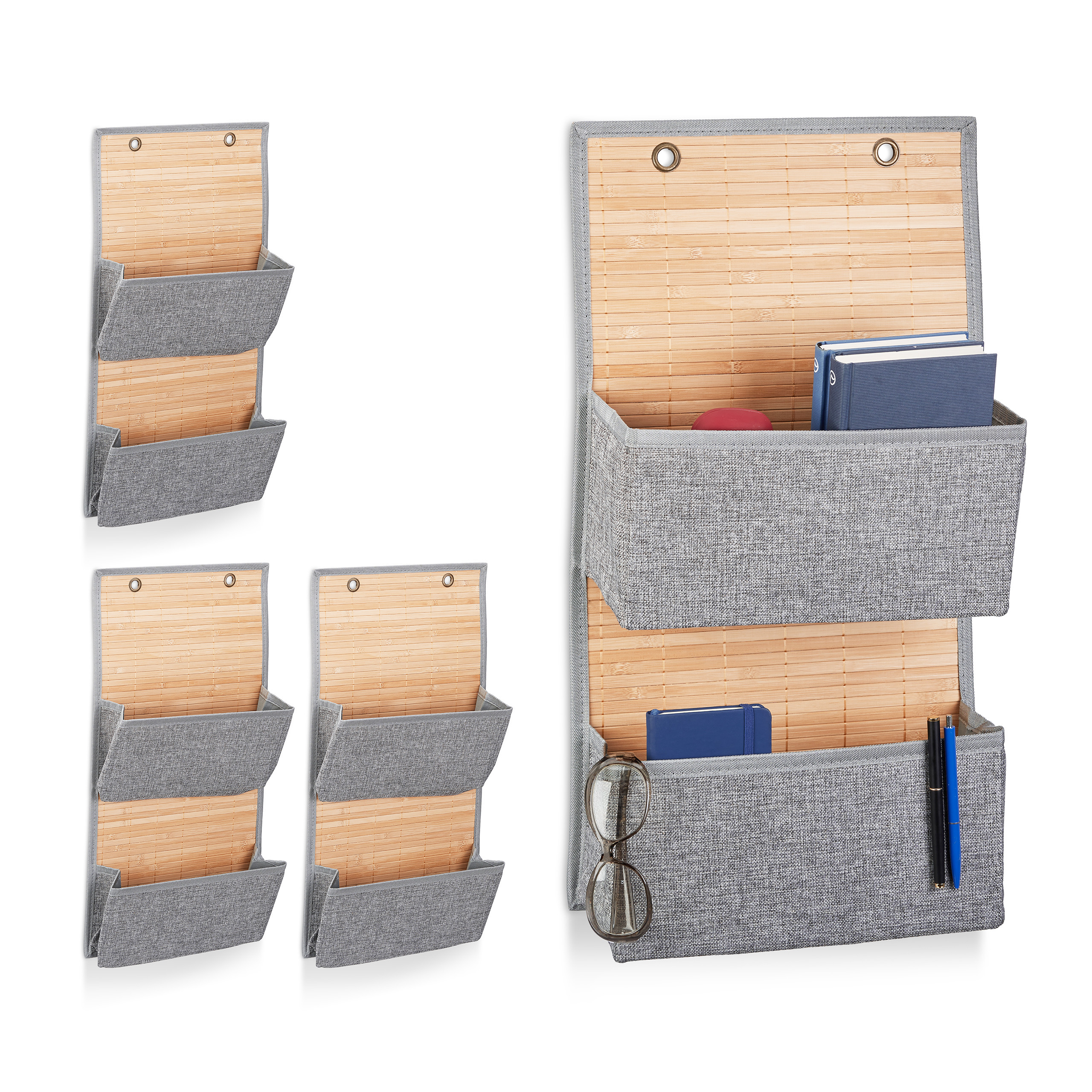 Tasca Appendere 2 Portaoggetti Da Appendere A Parete - Borsa Pieghevole 5 Scomparti, Impermeabile, Con Ganci Adesivi Tasche Portaoggetti Cucina Bagno