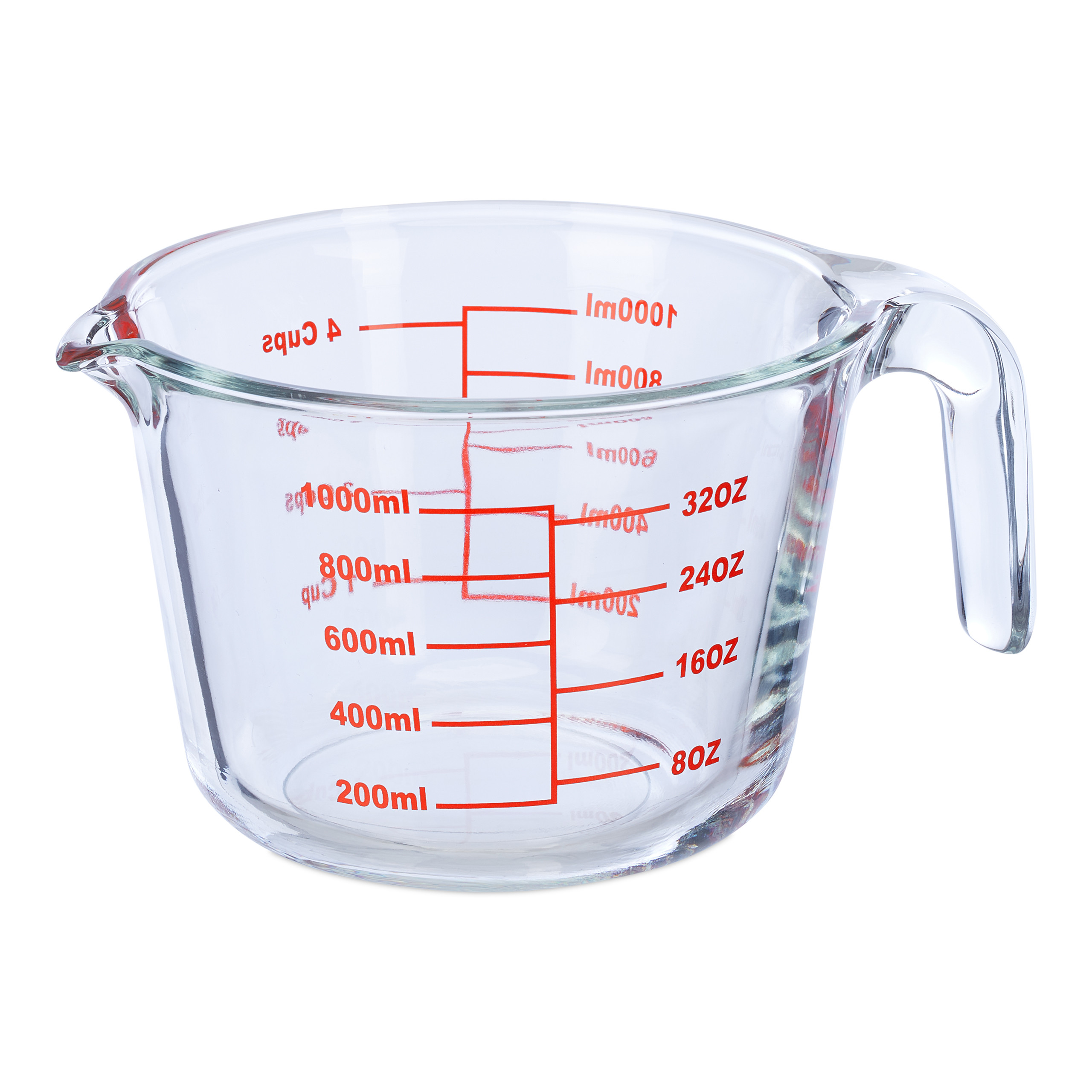 Messbecher glas Küchenmaßbecher transparent Messbecher aus Glas Küchenmesskanne
