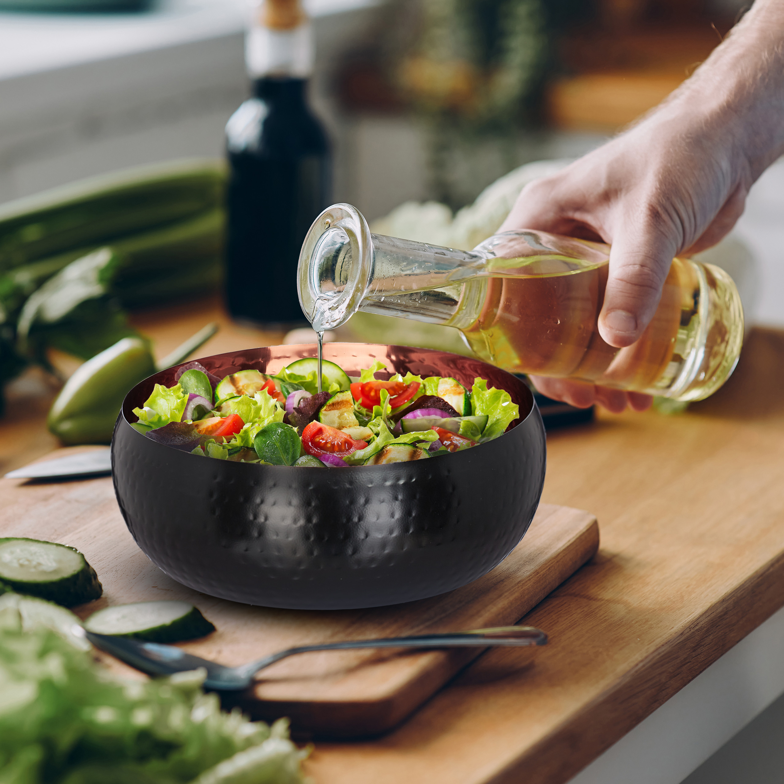 Set 3 Ciotole Rotonde In Plastica Da 8 Litri - XXL Per Insalata - 31x15 Cm