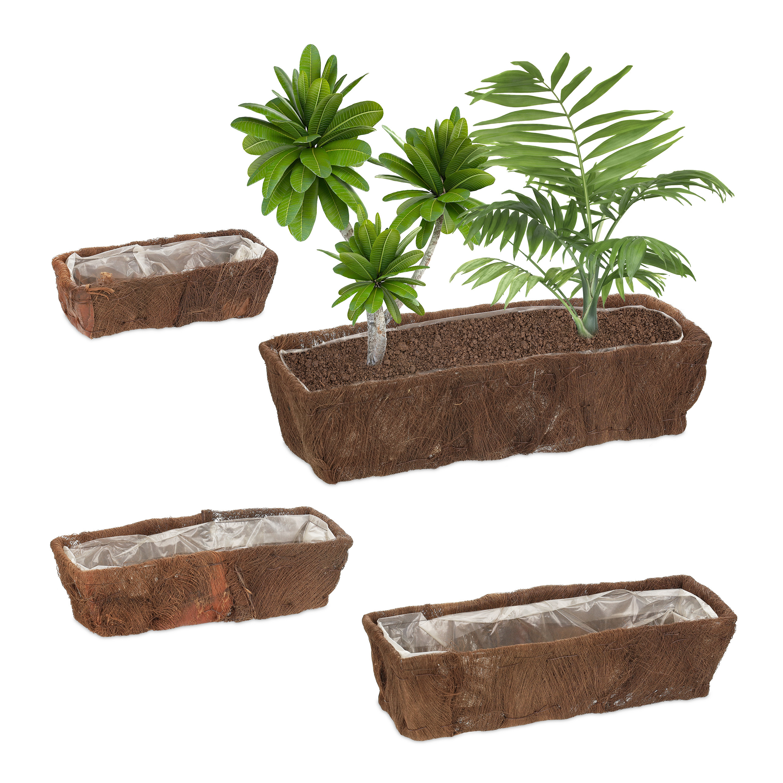 Blumenkasten Blumenkbel Pflanzkasten Balkonpflanzkasten 4er Set Naturholz  4052025425821 | eBay.de