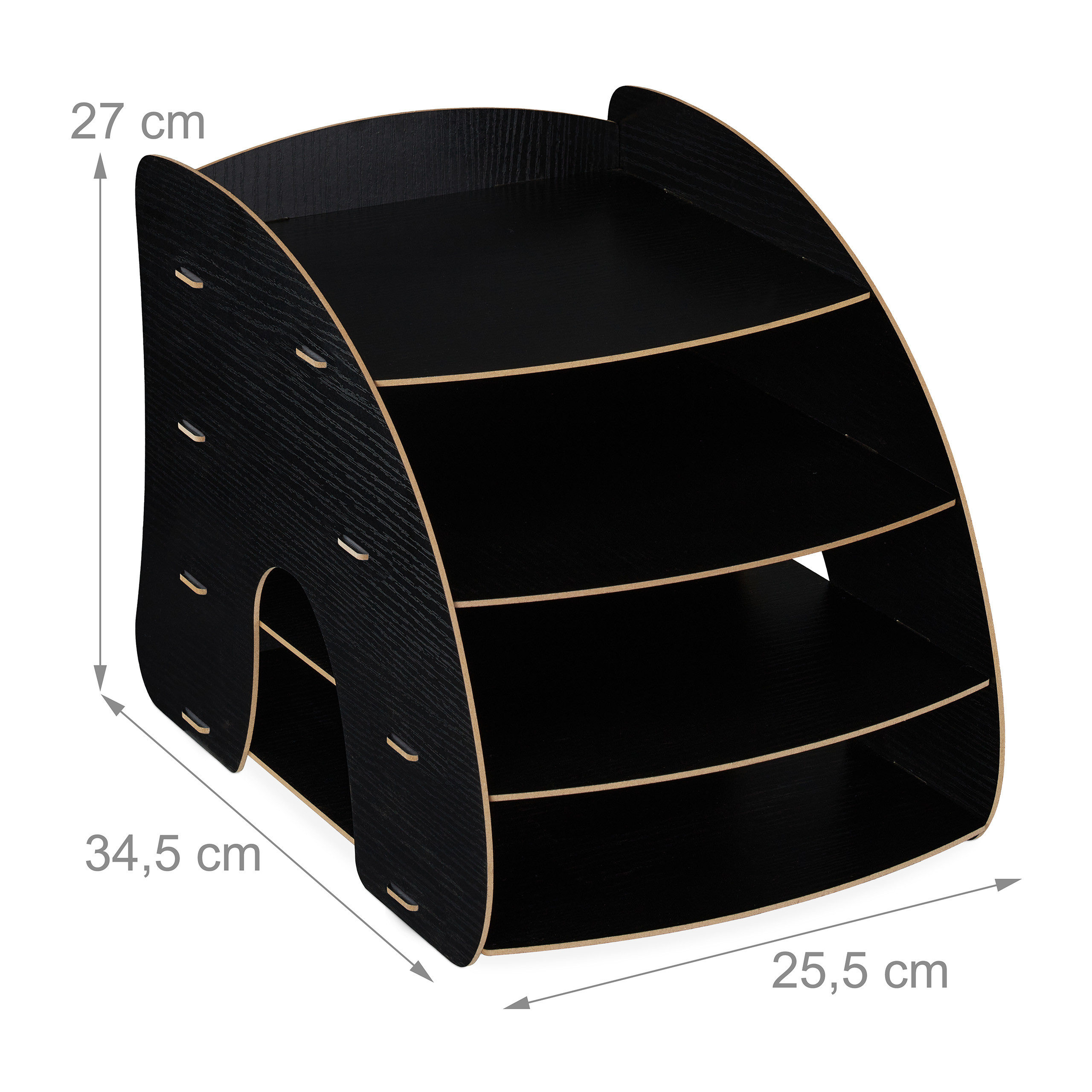 Dokumentenablage Büro Organizer Schreibtisch Ablagesystem 4 Fächer MDF Material