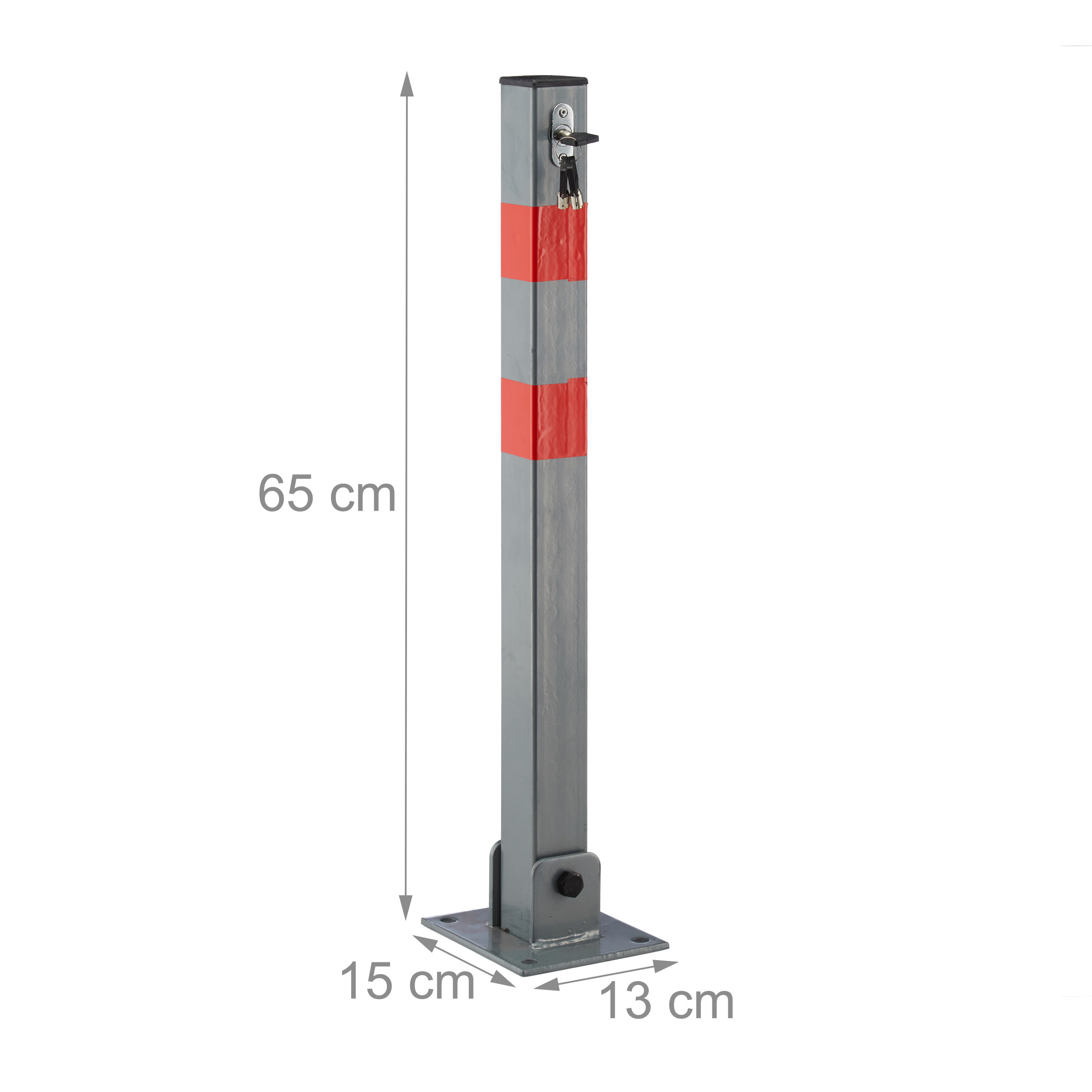 Barriere Parcheggio Pieghevoli ECD Germany - Set Da 5 Pali Rotondi In Acciaio Con Serratura - Foto 3
