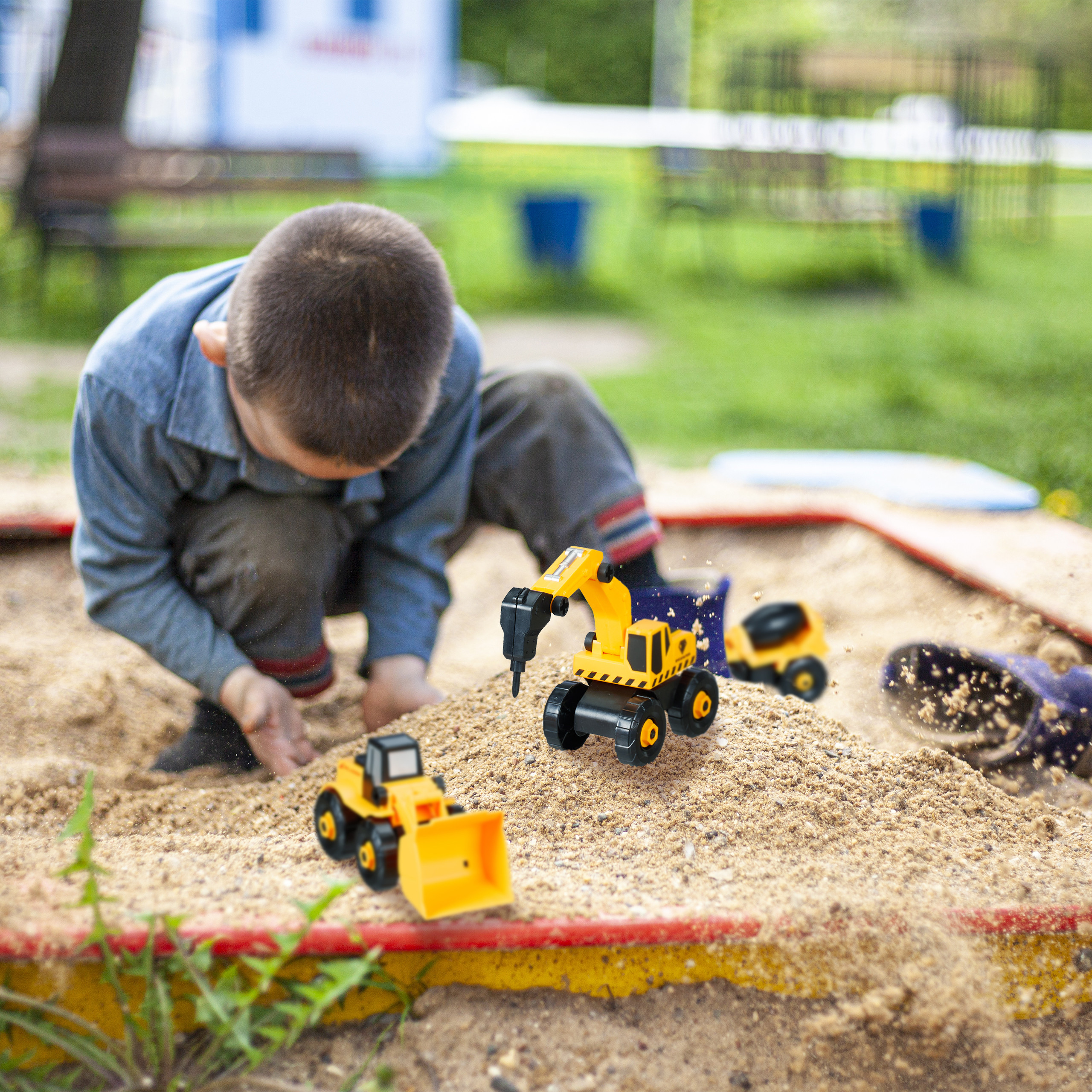 Baustellenfahrzeuge kinder Bagger Spielzeug Spielzeugfahrzeuge 6 Teile - Bild 3 von 11