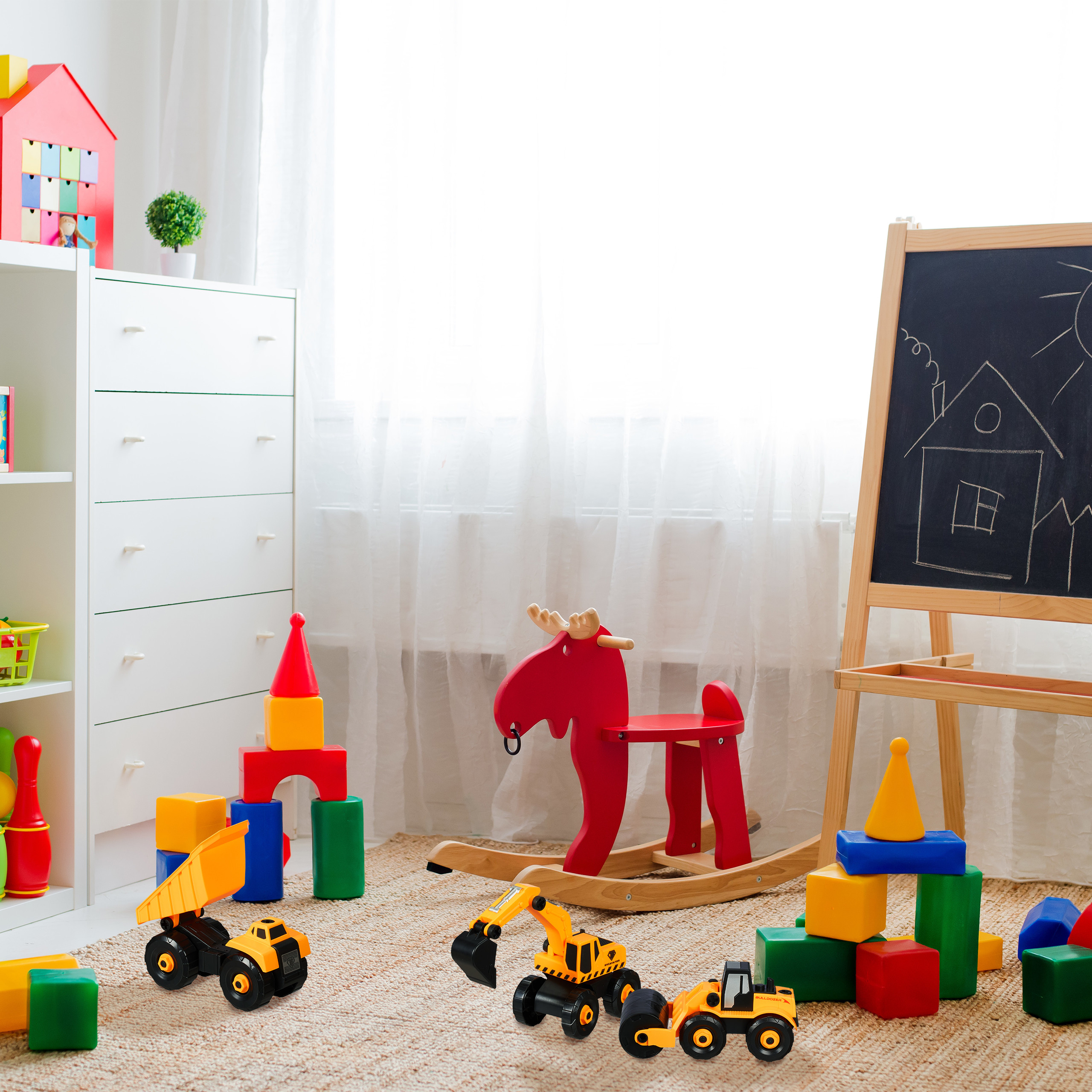 Baustellenfahrzeuge kinder Bagger Spielzeug Spielzeugfahrzeuge 6 Teile - Bild 6 von 11