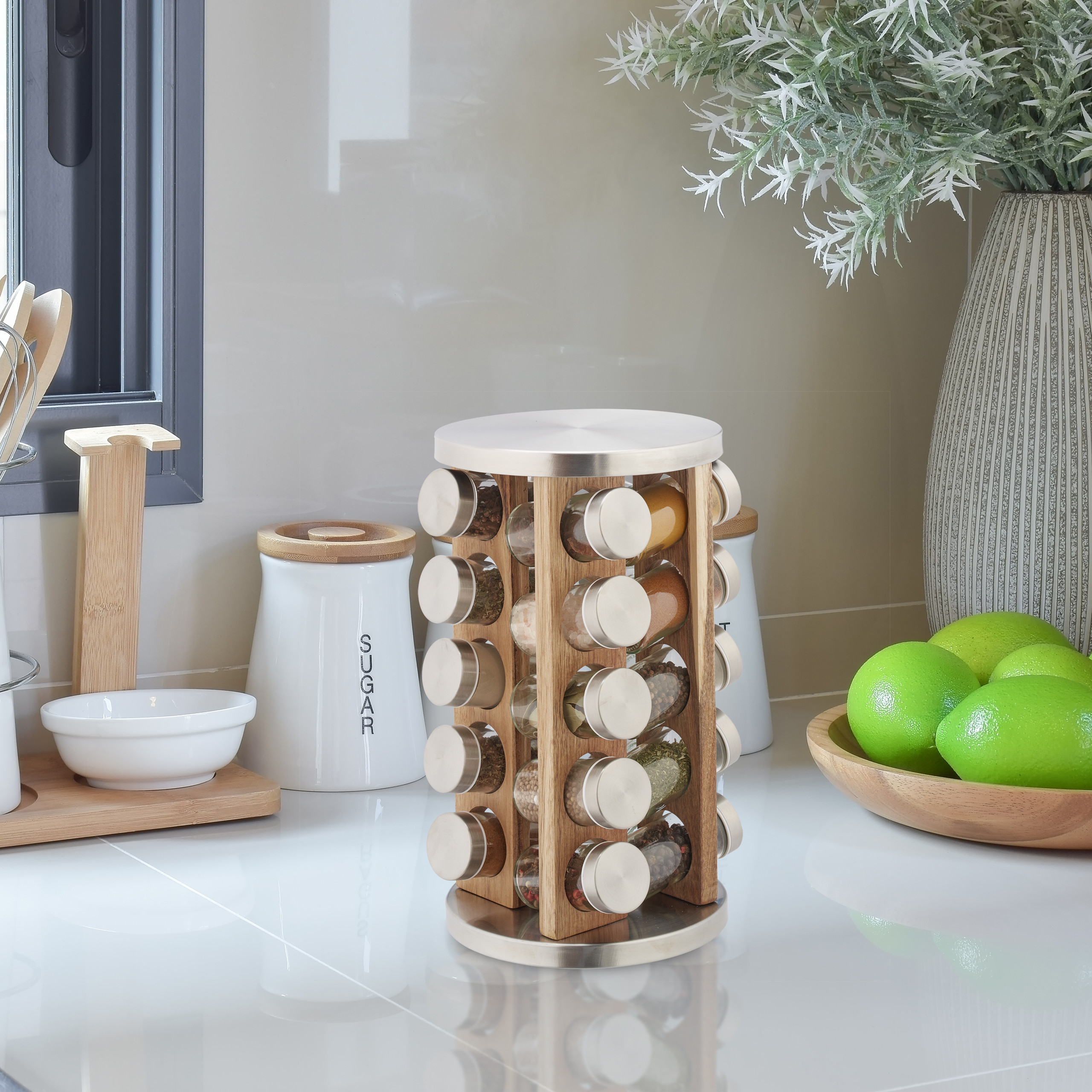 UISEBRT Scaffale per spezie a 4 livelli in metallo, organizer da cucina in piedi, porta spezie, scaffale da cucina per la conservazione della maggior parte delle spezie