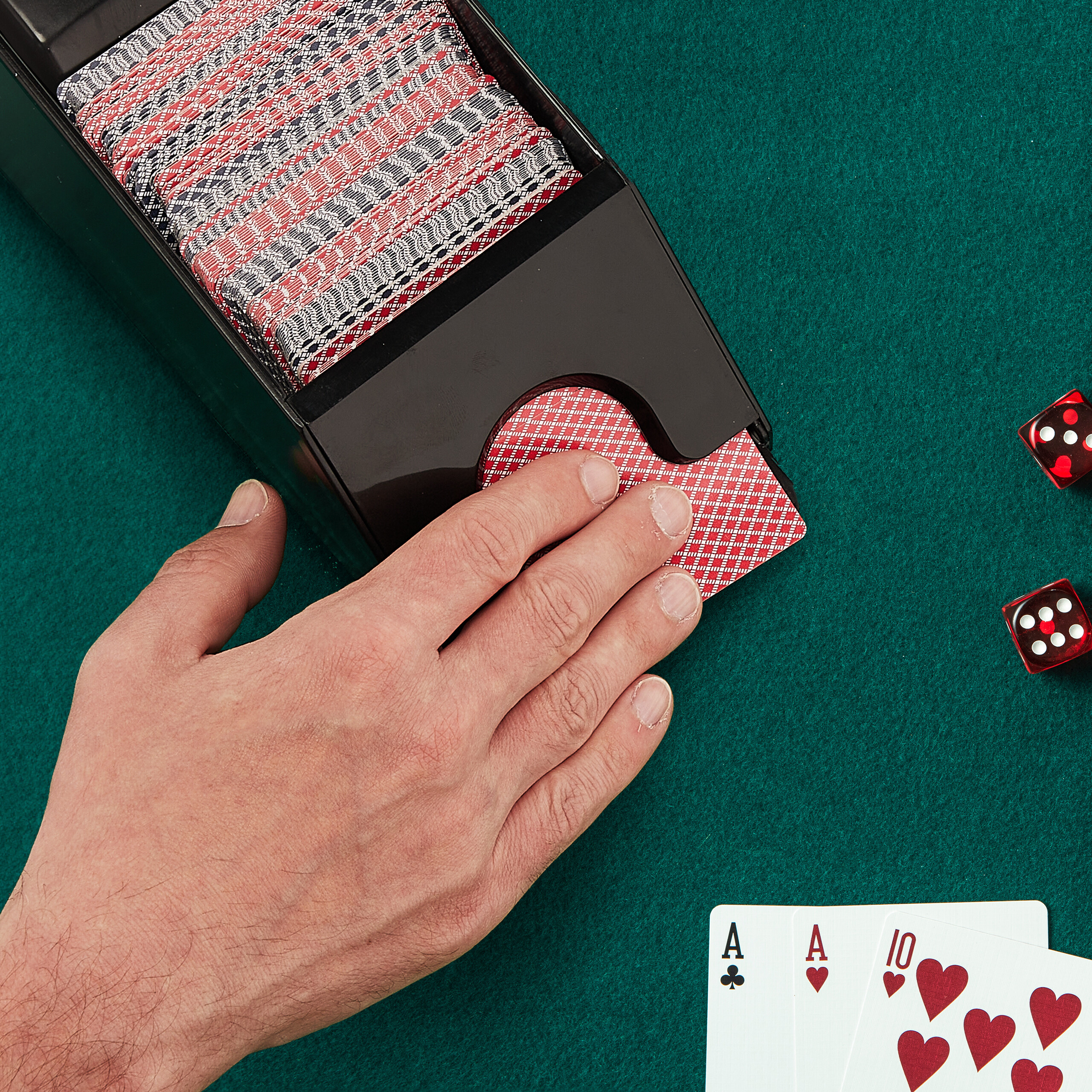 Distributore Carte Da Gioco Per Blackjack - Relaxdays Dispenser Con 6 Mazzi, Dealing Shoe Professionale - Foto 5