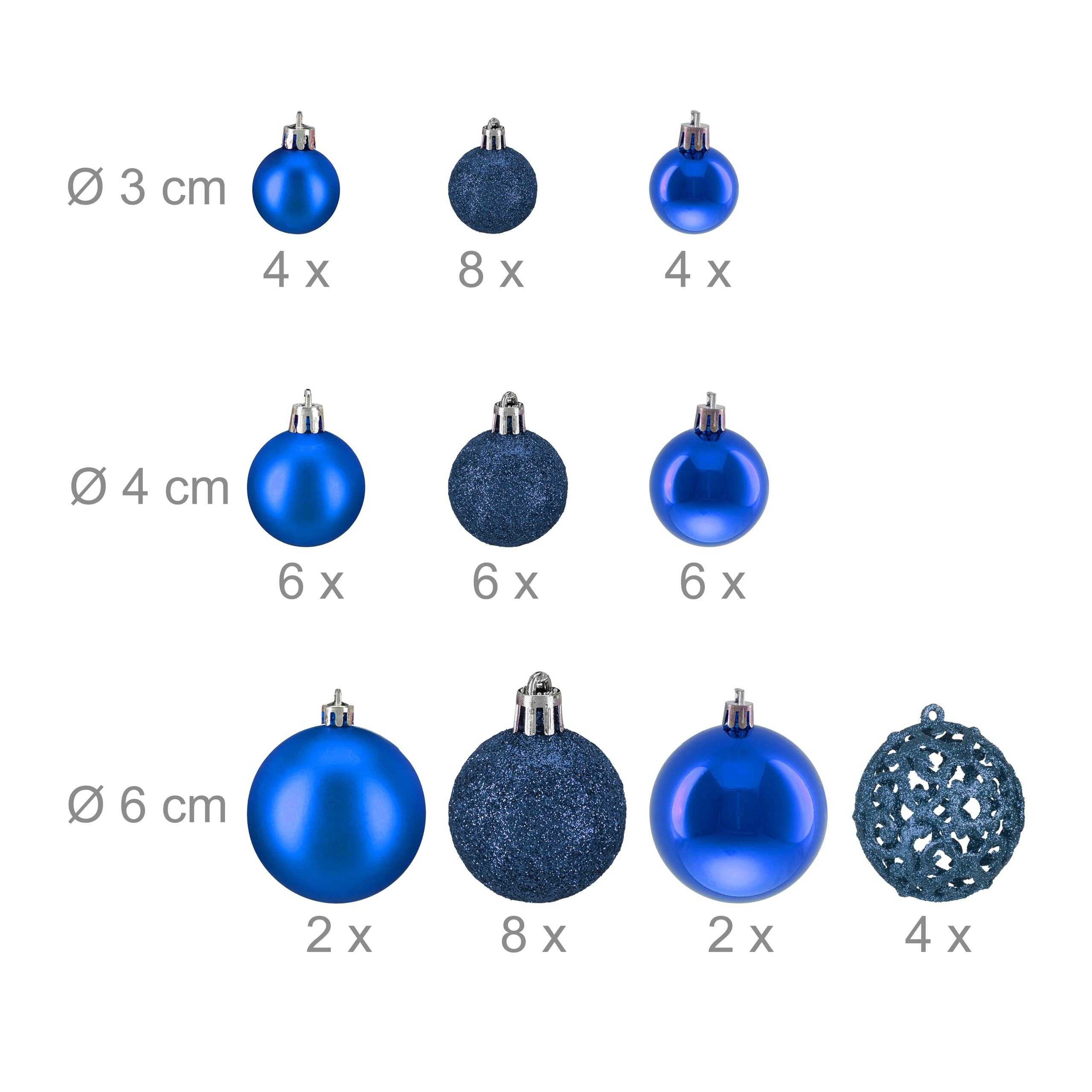 Weihnachtskugeln Weihnachtsbaumkugeln Christbaumkugelset Baumschmuckset 50 Stück