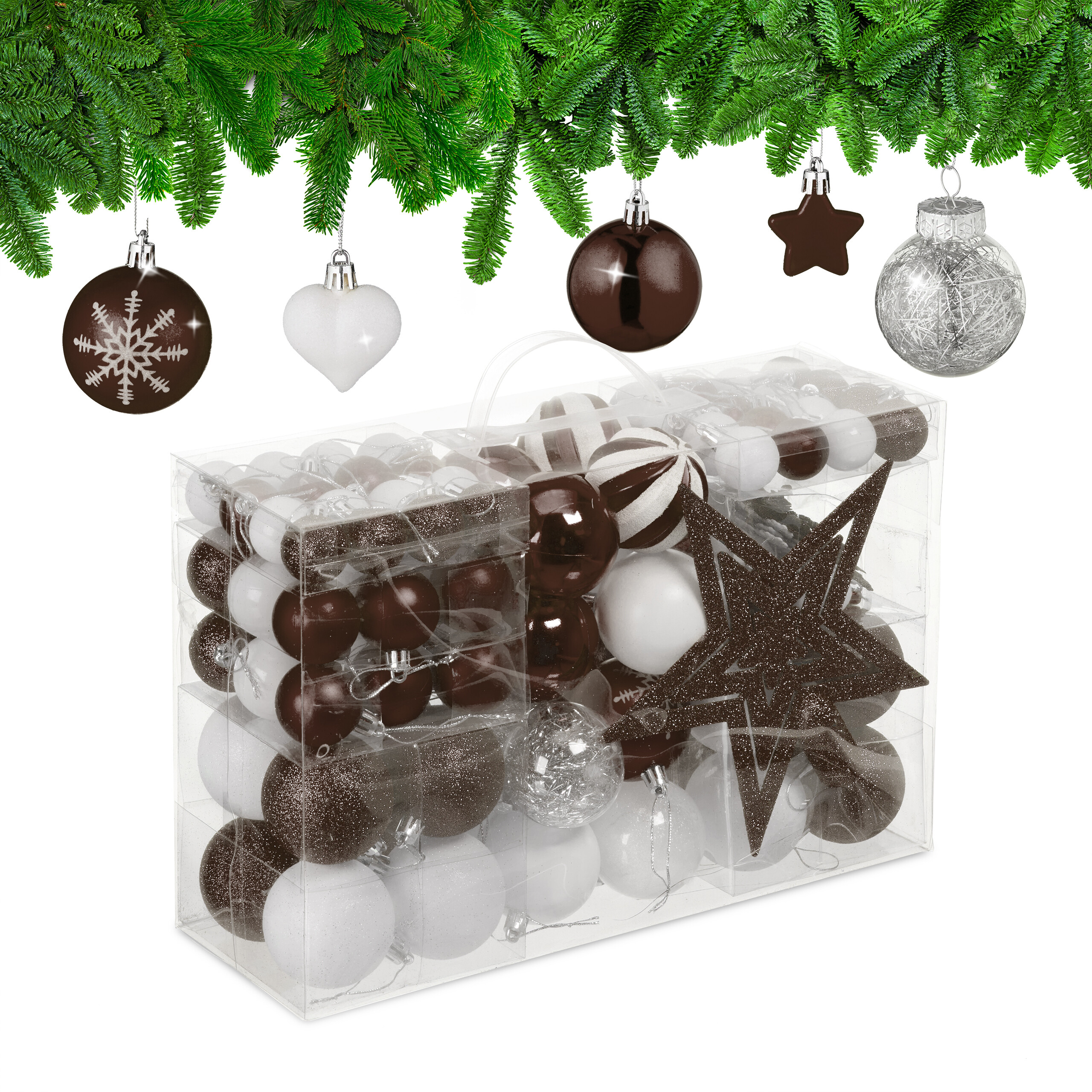 Weihnachtskugeln Christbaumschmuck Baumkugeln Weihnachtsbaumkugeln 101er Set