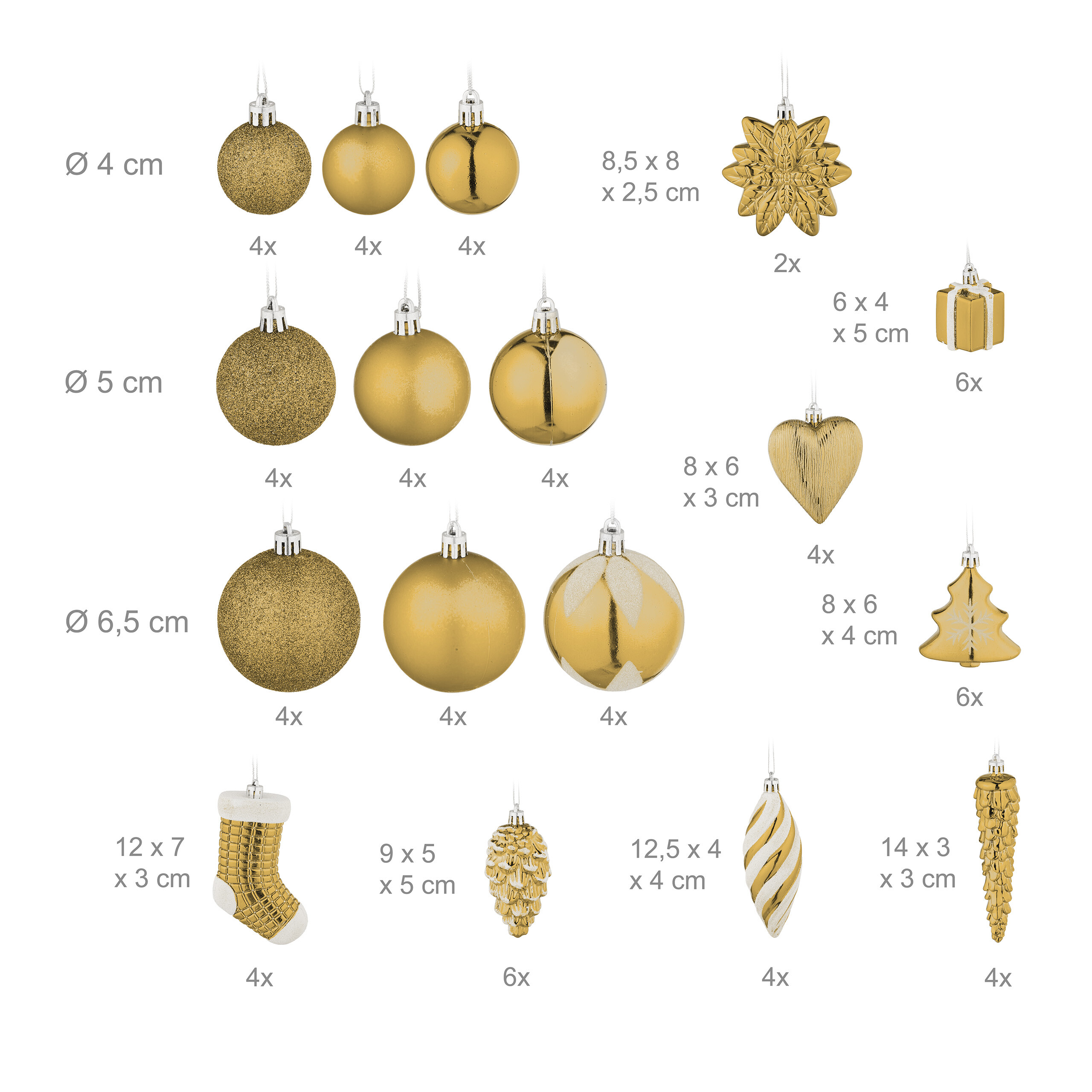 Weihnachtskugeln Christbaumkugel Tannenbaumkugel Tannenbaumschmuck 72er Set