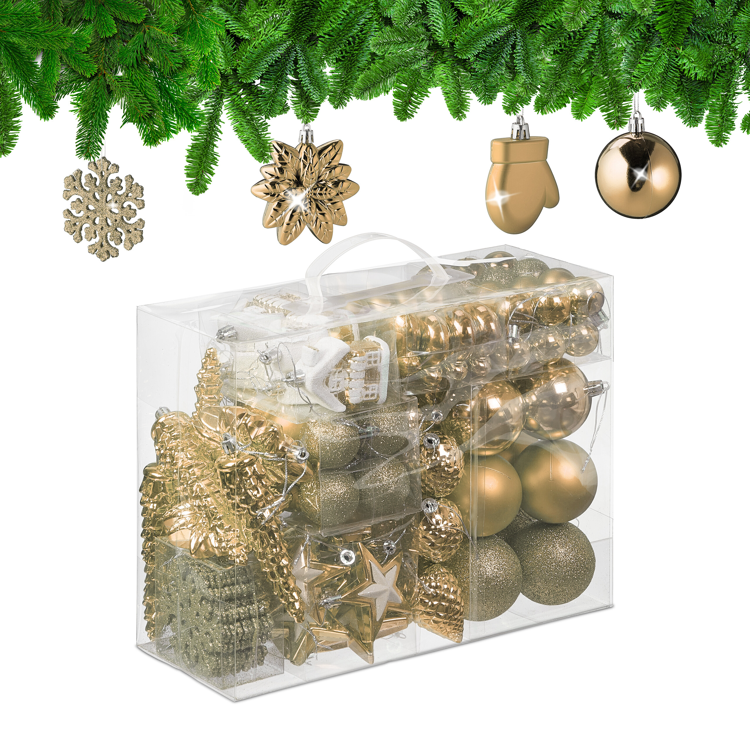 Weihnachtskugeln Tannenbaumkugeln Weihnachtsbaumschmuck 100er Set Baumkugeln