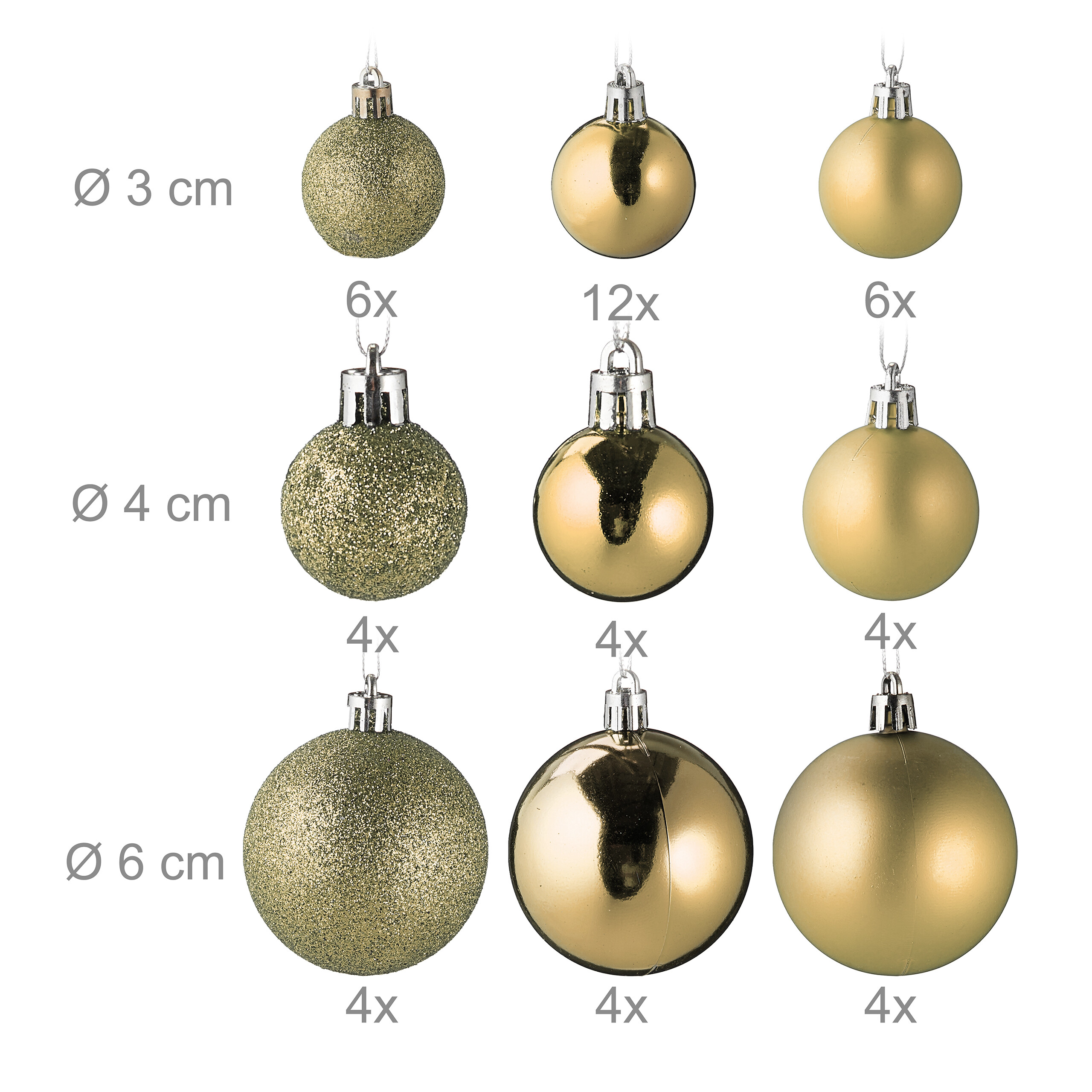 Weihnachtskugeln Tannenbaumkugeln Weihnachtsbaumschmuck 100er Set Baumkugeln