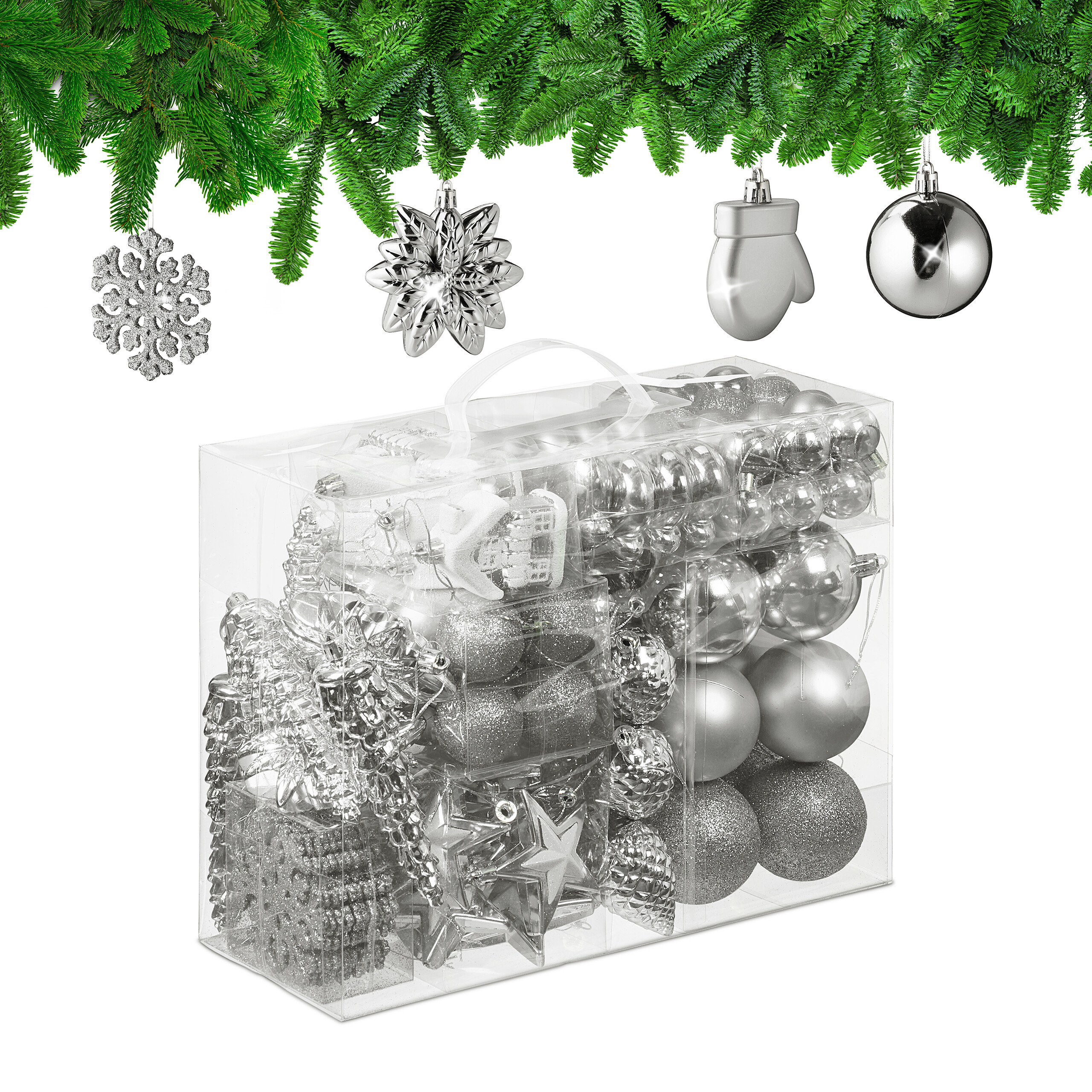 Weihnachtskugeln Tannenbaumkugeln Weihnachtsbaumschmuck 100er Set Baumkugeln