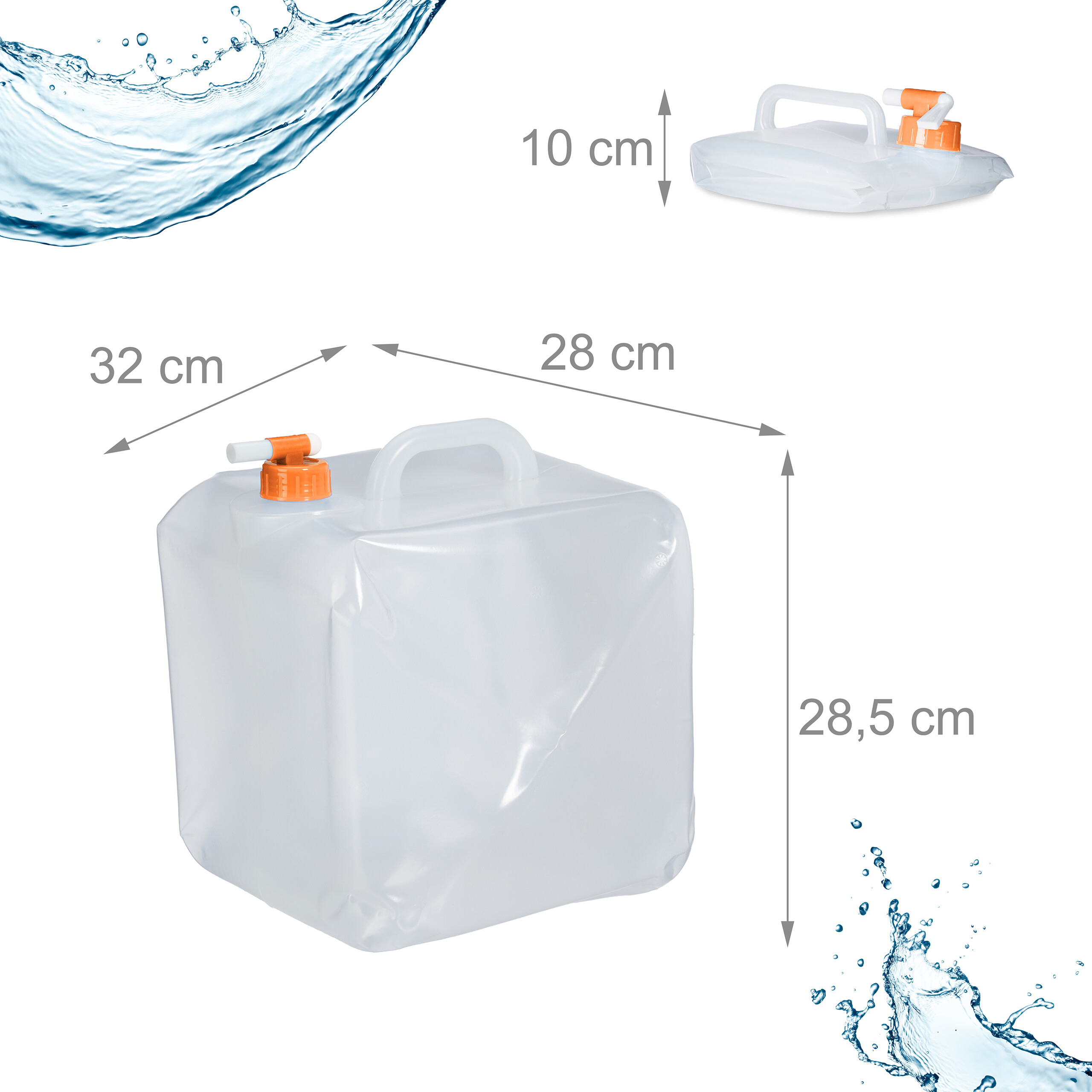 Faltbarer Wasserkanister Wassertank 4er Set Kanister mit Zapfhahn Faltkanister