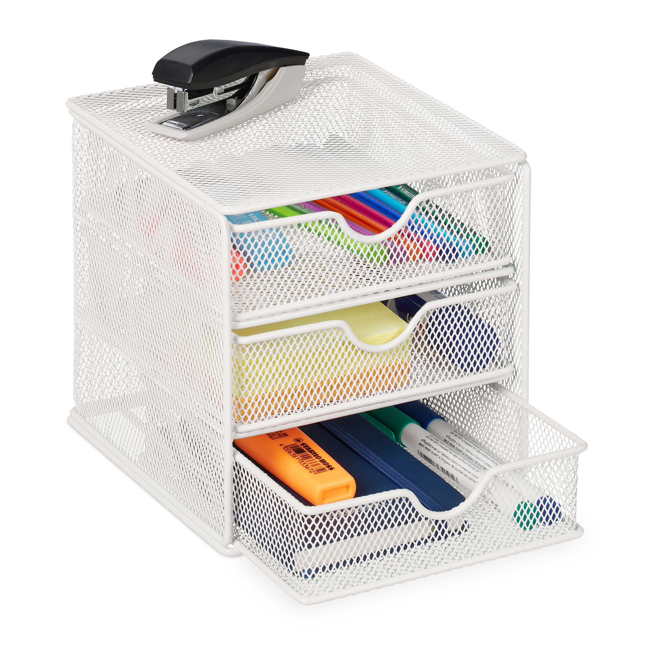 Organizador Para Cajones Fieltro, Almacenaje Escritorio, 6,5 X 40 X 30 Cm 4 Compartimientos Gris Claro Relaxdays 90688586