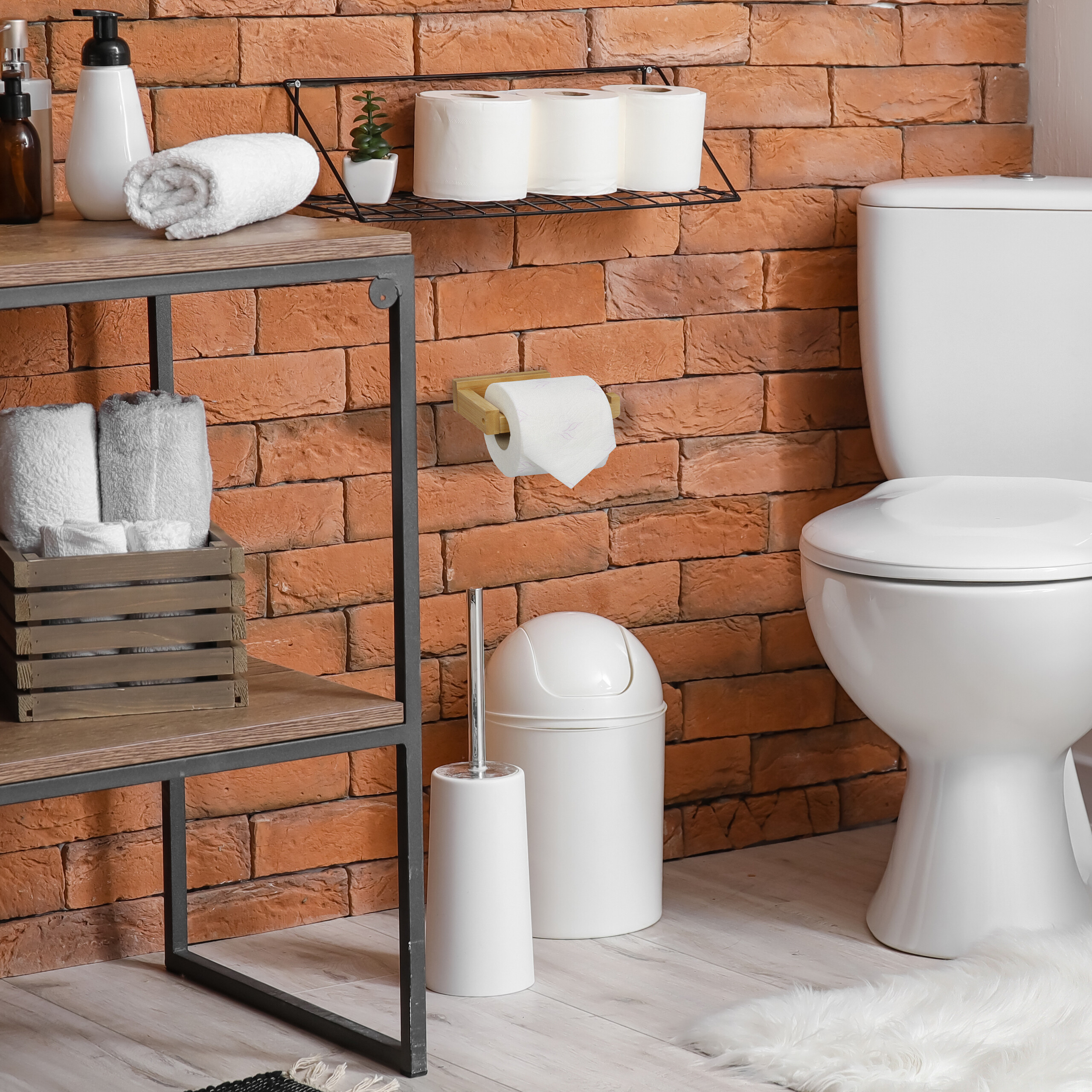Toilettenpapierhalter Klorollenhalter Bambus Toilettenhalter WC-Papier-Halterung  | eBay.de