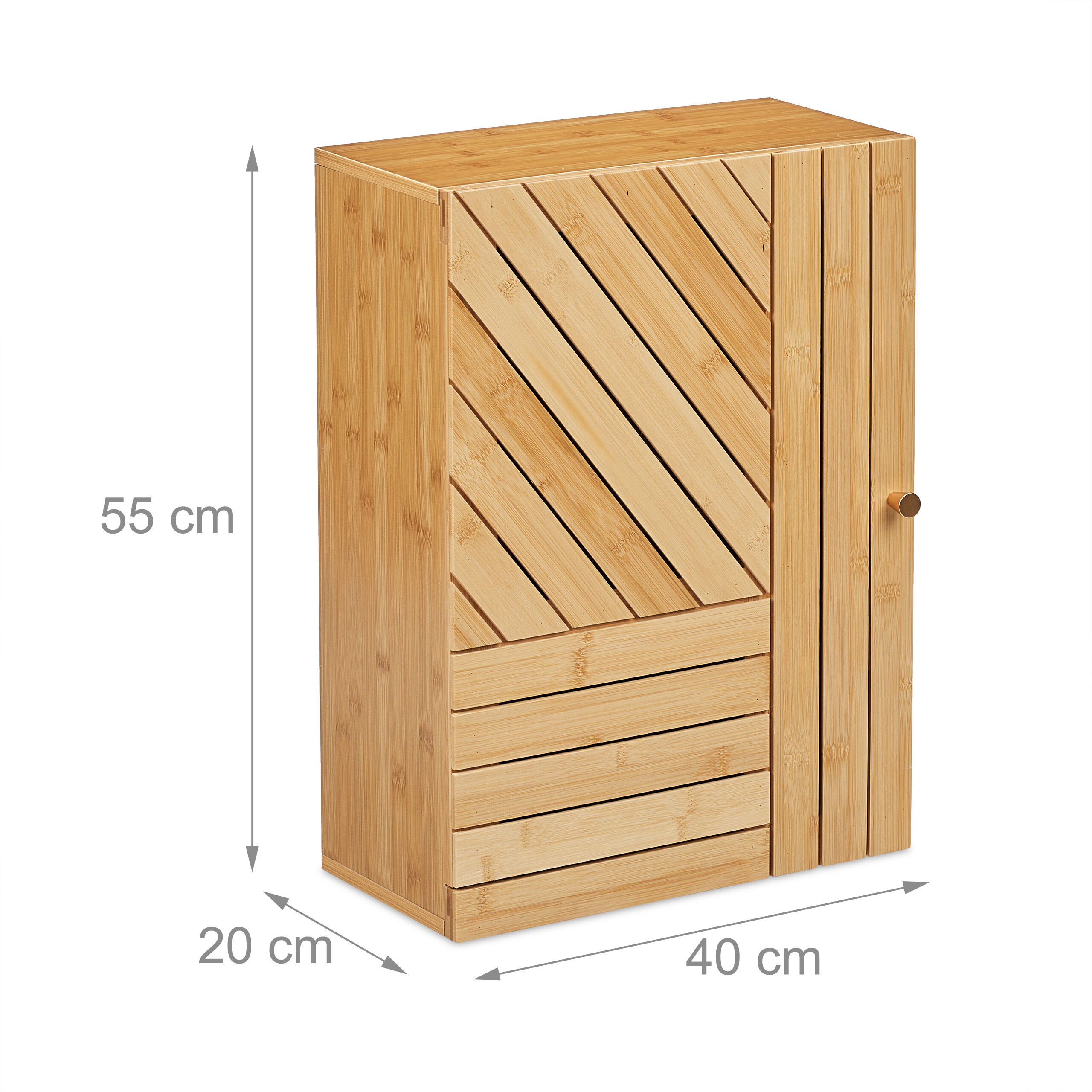 Hängeschrank bad Badezimmer Schränkchen 2 Fächer Naturfarbe Bad Wandschrank