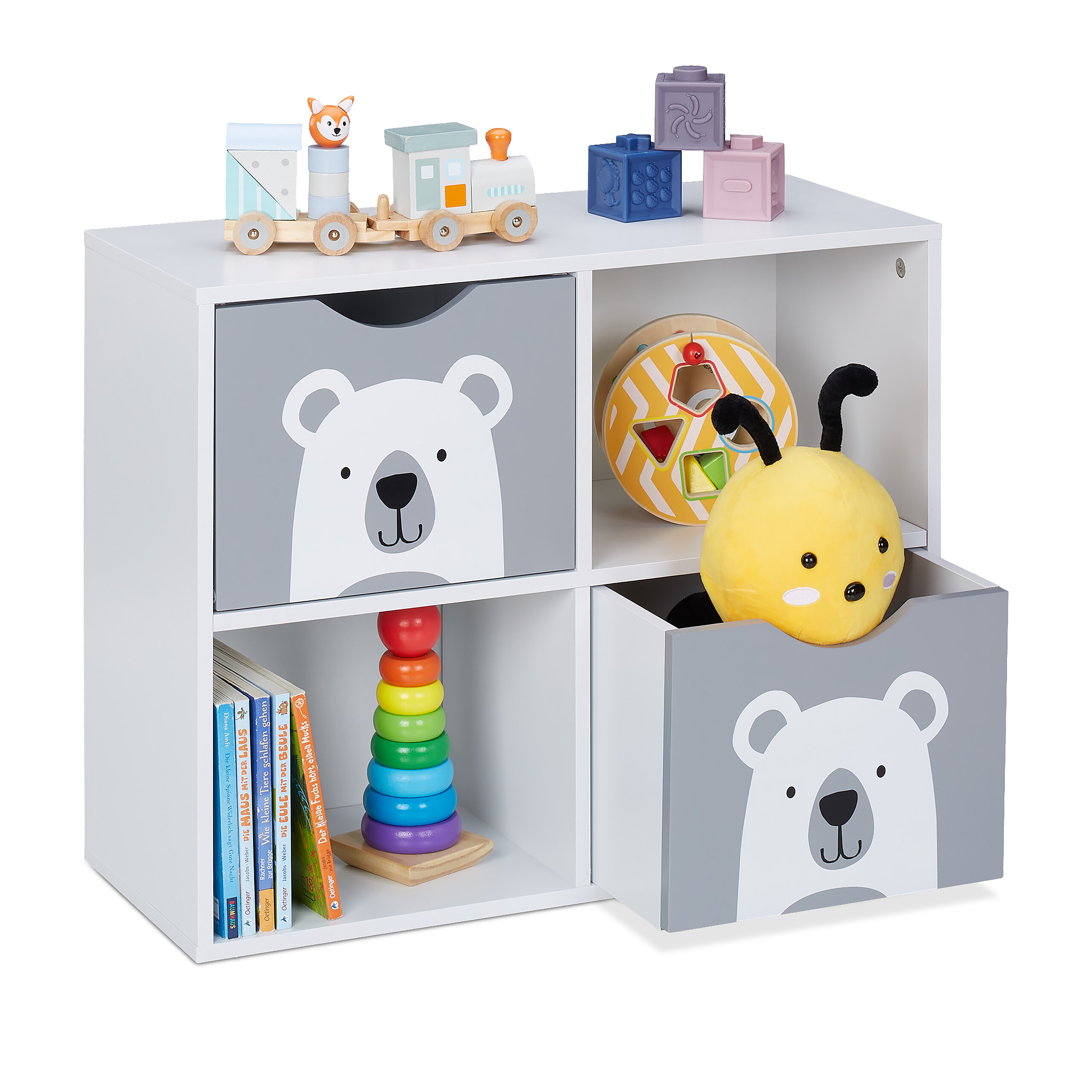 Kinderregal Kinderzimmerregal Spielzeugregal Bücherregal für Kinder MDF 11 kg