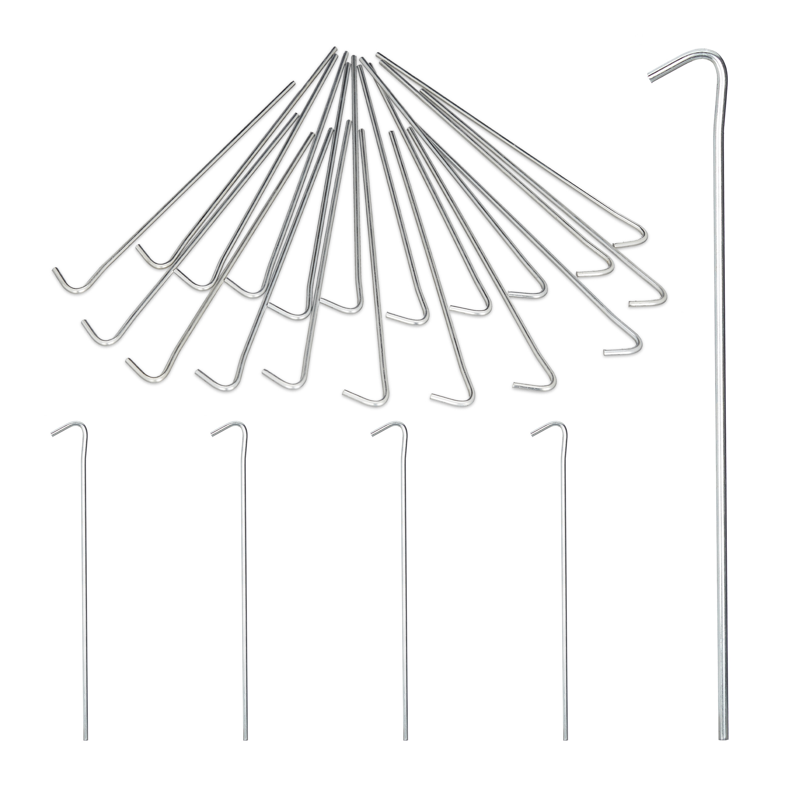 Set Da 200 Picchetti Da Tenda, Pioli Ancoraggio Su Terreni Morbidi Per Campeggio, In Acciaio, 22