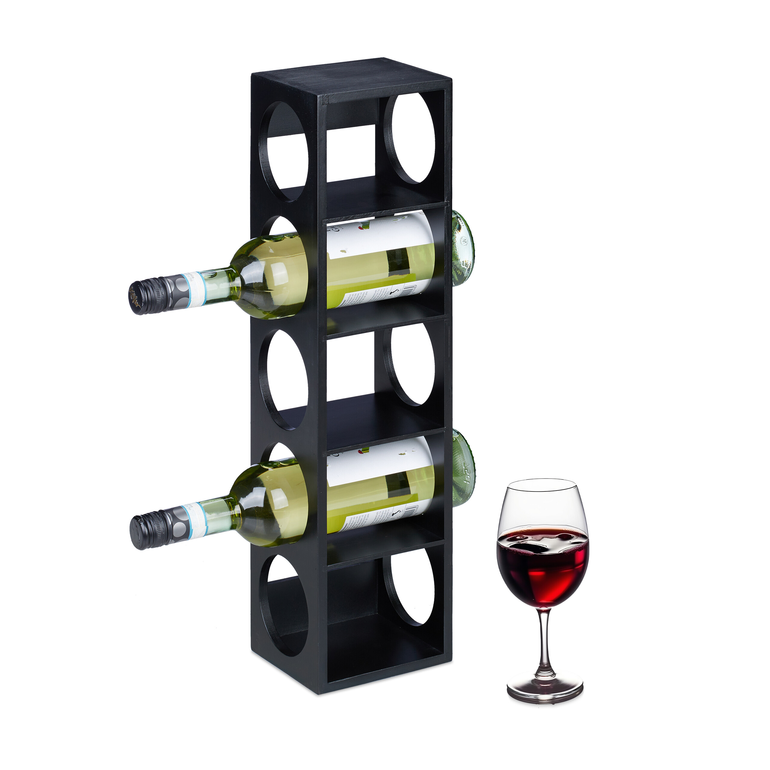 Weinregal Weinflaschenhalter Flaschenregal Weinablage schmal schwarz Weinständer