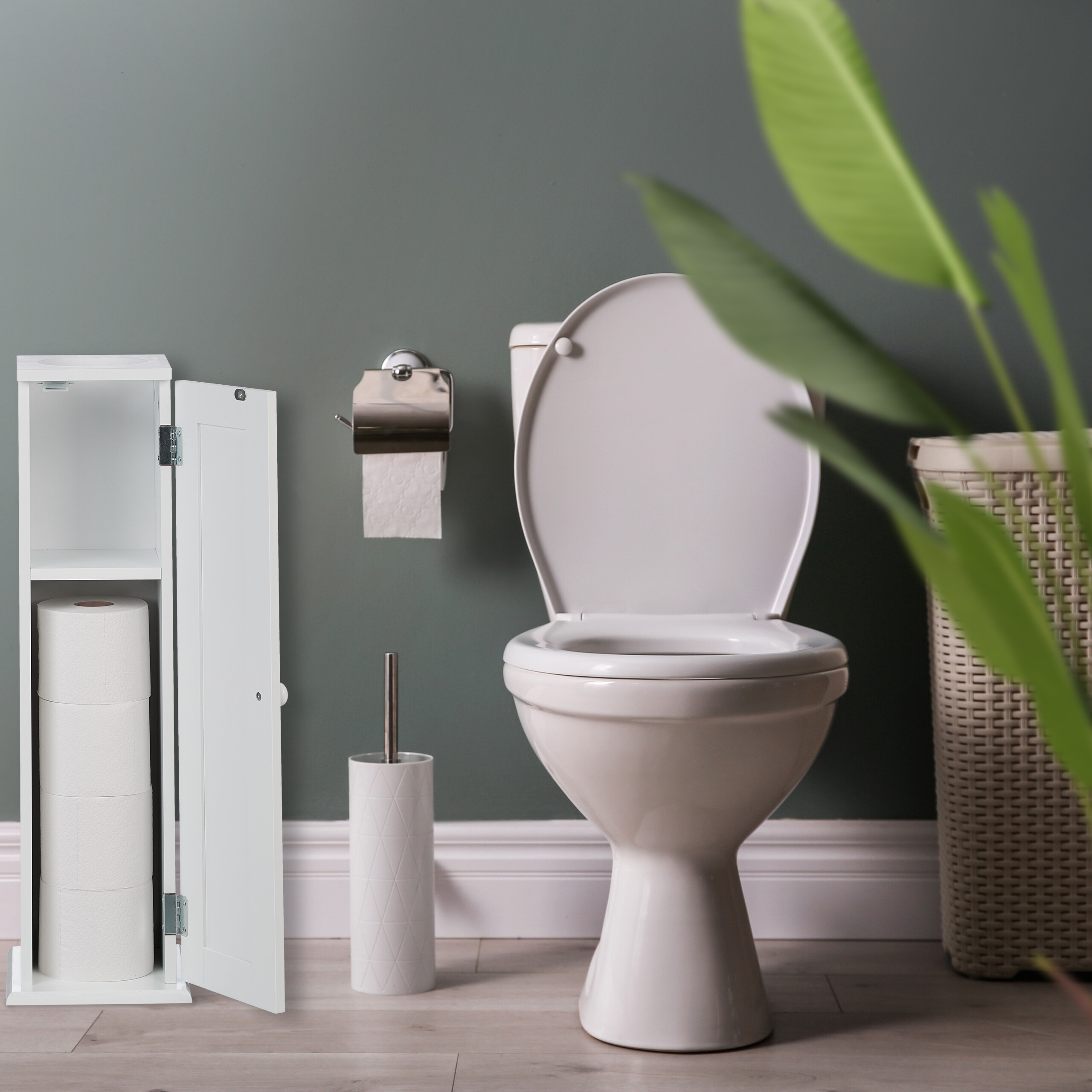 Toilettenschrank Toilettenregal Badregal WC-Schrank Badezimmer-Regal schmal