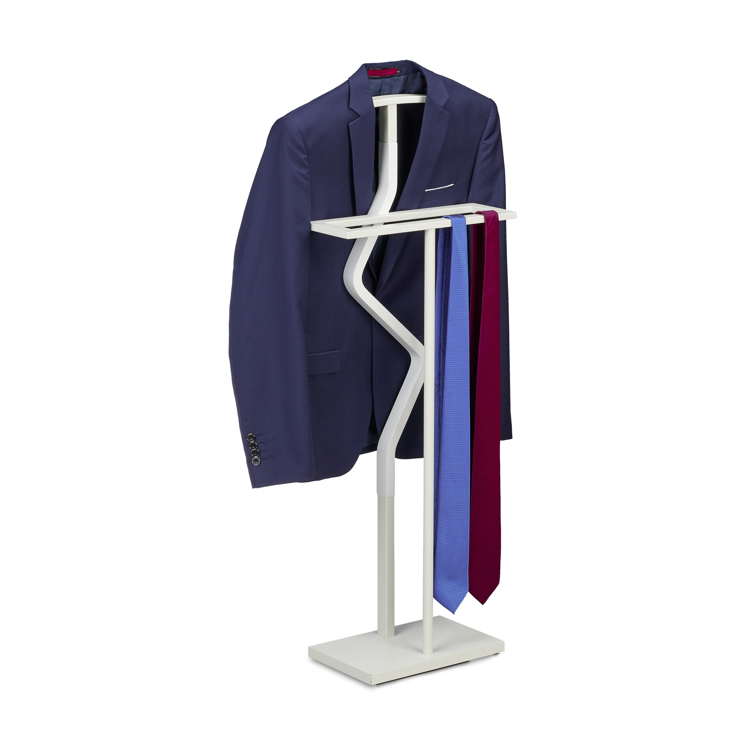 Herrendiener Kleiderbutler Stummer Diener modern weiß Kleiderständer 8 kg