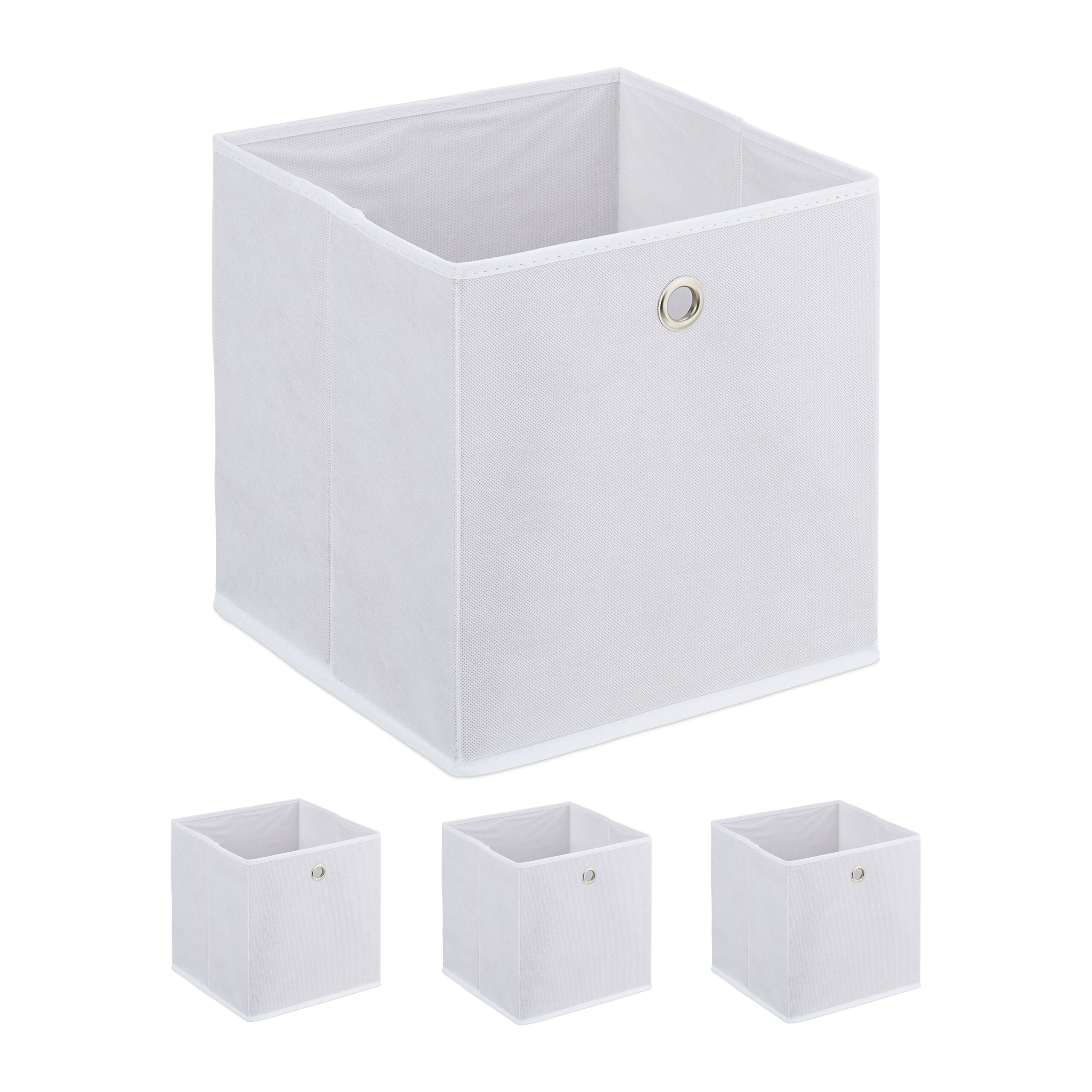 Aufbewahrungsbox Faltbox Ordnungsbox Regalbox quadratisch 4 Stück Faltboxen