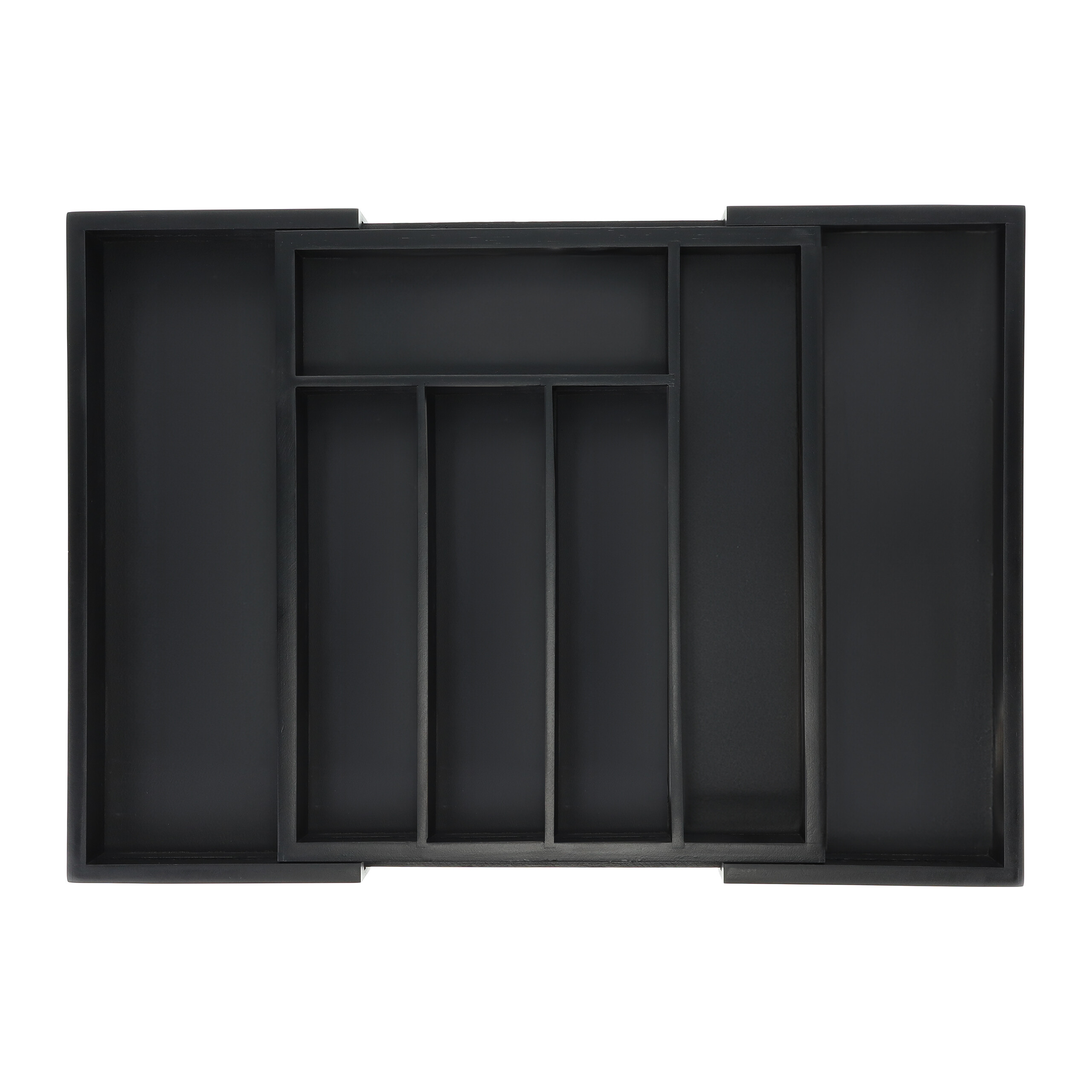 Portaposate Regolabile Per Cassetto - 8 Scomparti Espandibile - Organizer Cucina Nero - 2