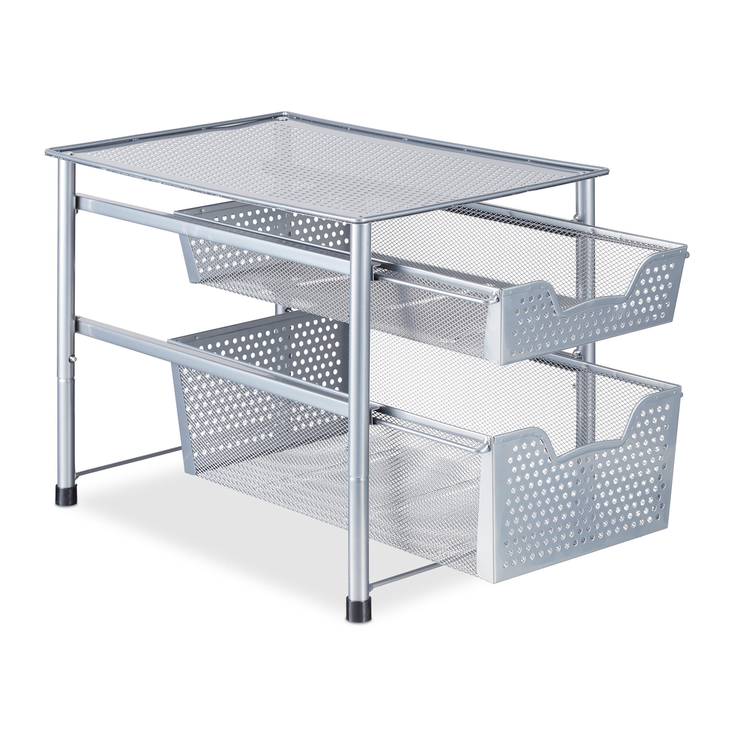 Estantería organizadora con 2 cajones rejilla Organizador cocina o baño apilable - Imagen 9 de 11