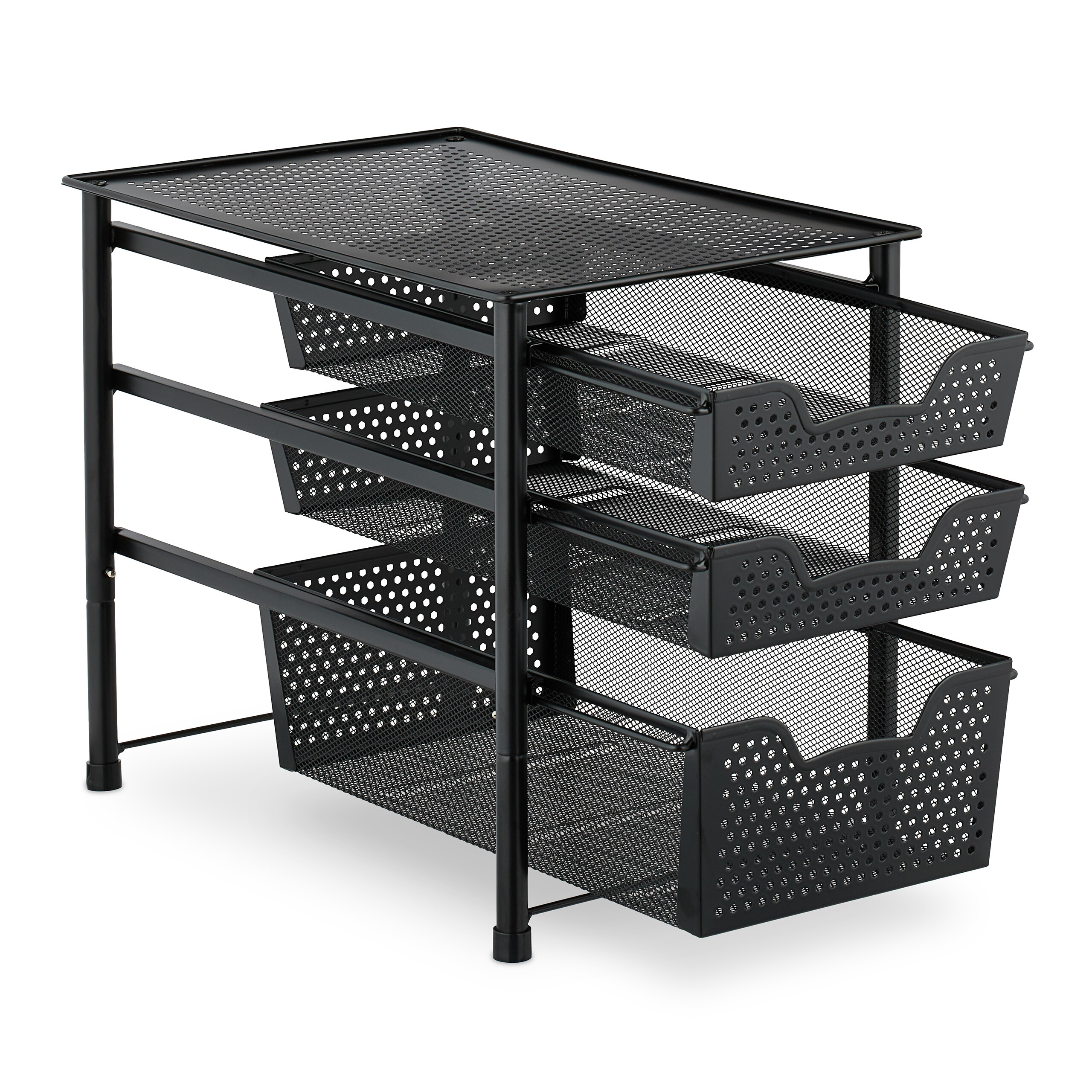 Estante cocina organizador estantería apilable mueble de almacenamiento 3 cestas - Imagen 8 de 20