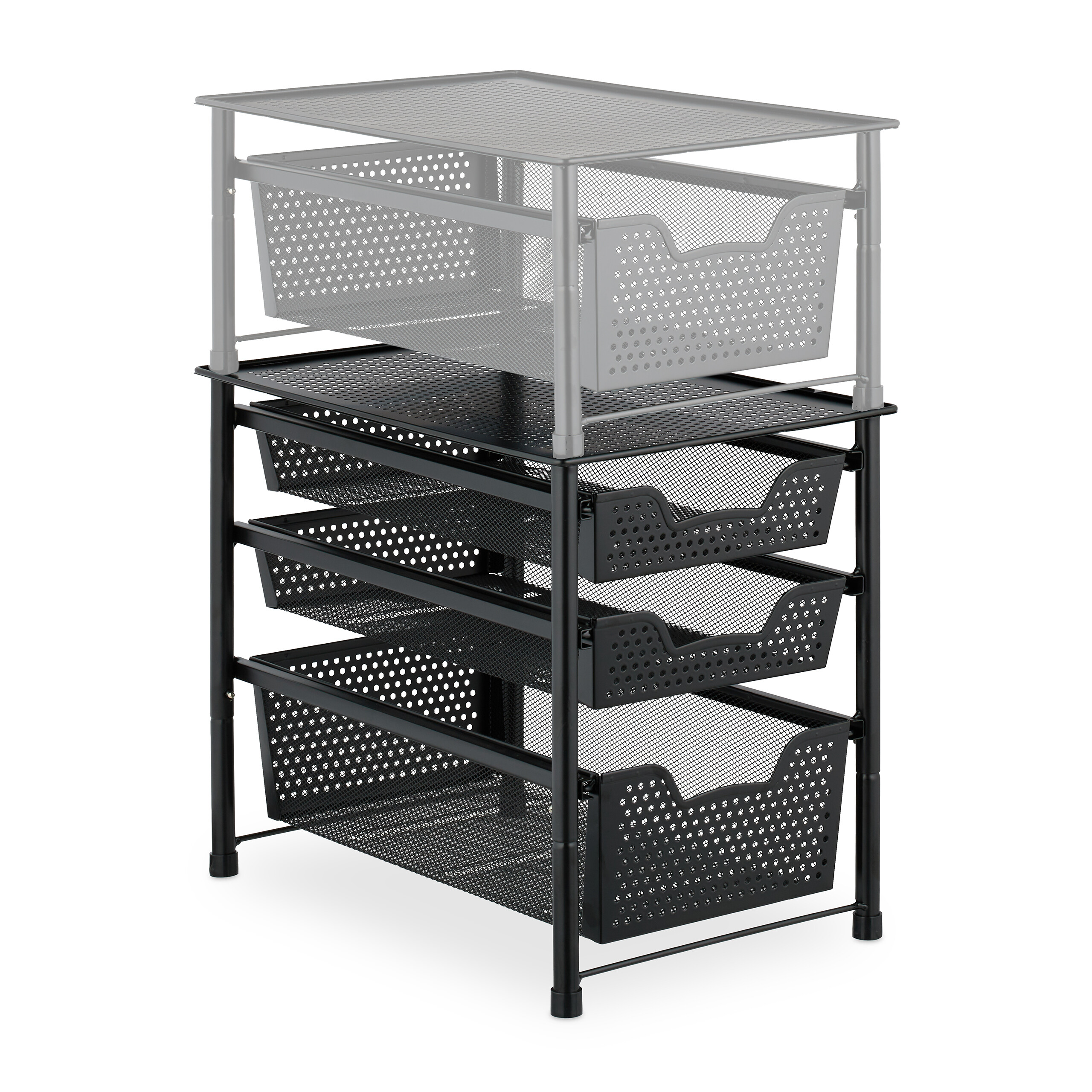 Estante cocina organizador estantería apilable mueble de almacenamiento 3 cestas - Imagen 9 de 20