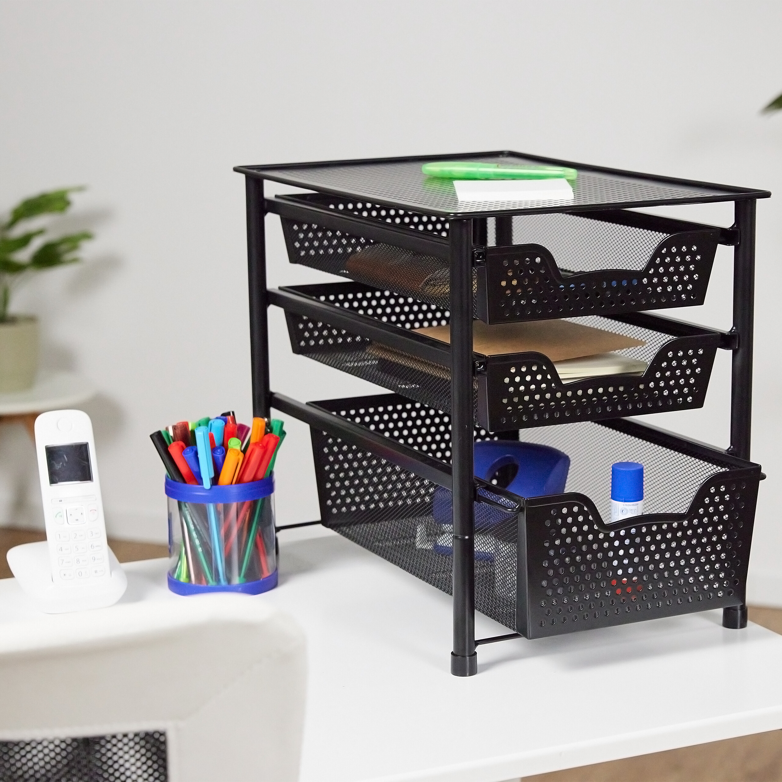 Estante cocina organizador estantería apilable mueble de almacenamiento 3 cestas - Imagen 14 de 20