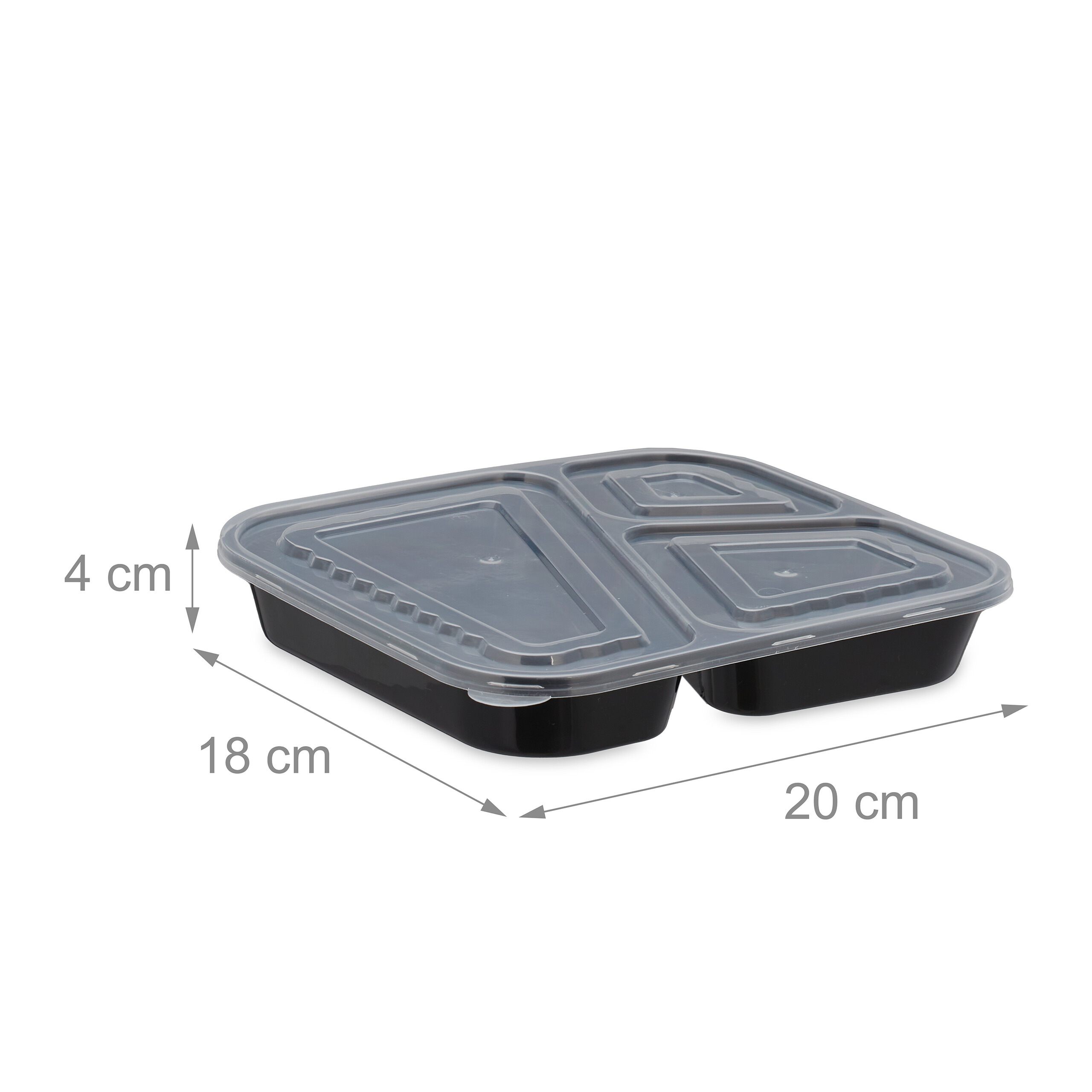 50 Contenitori Pasto Riutilizzabili Con Coperchio | 907g Neri A Prova Di Perdite | Microonde E Lavastoviglie | Meal Prep - 4