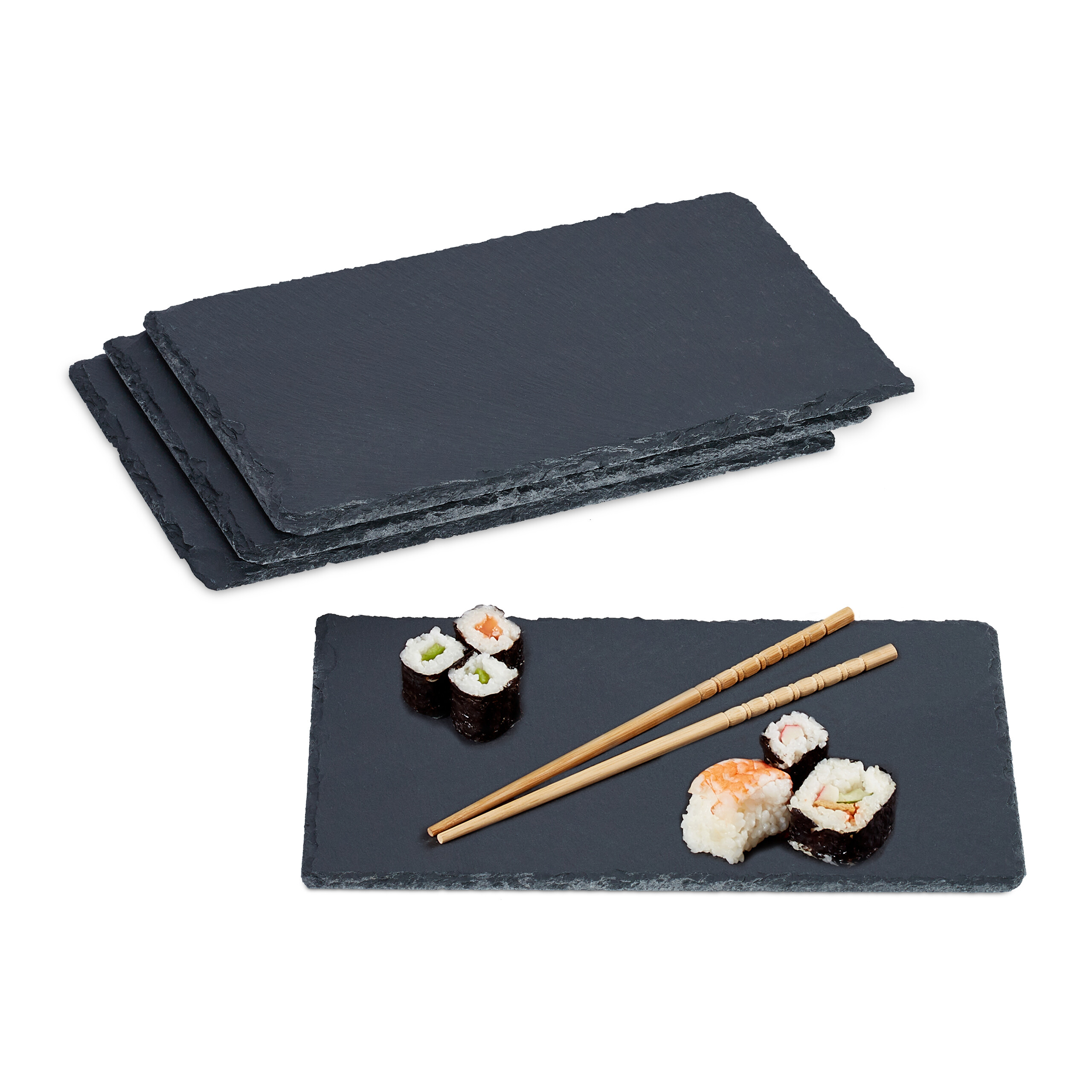 Schieferplatte Schiefer Servierplatte Sushi-Teller Rechteckige Steinplatte