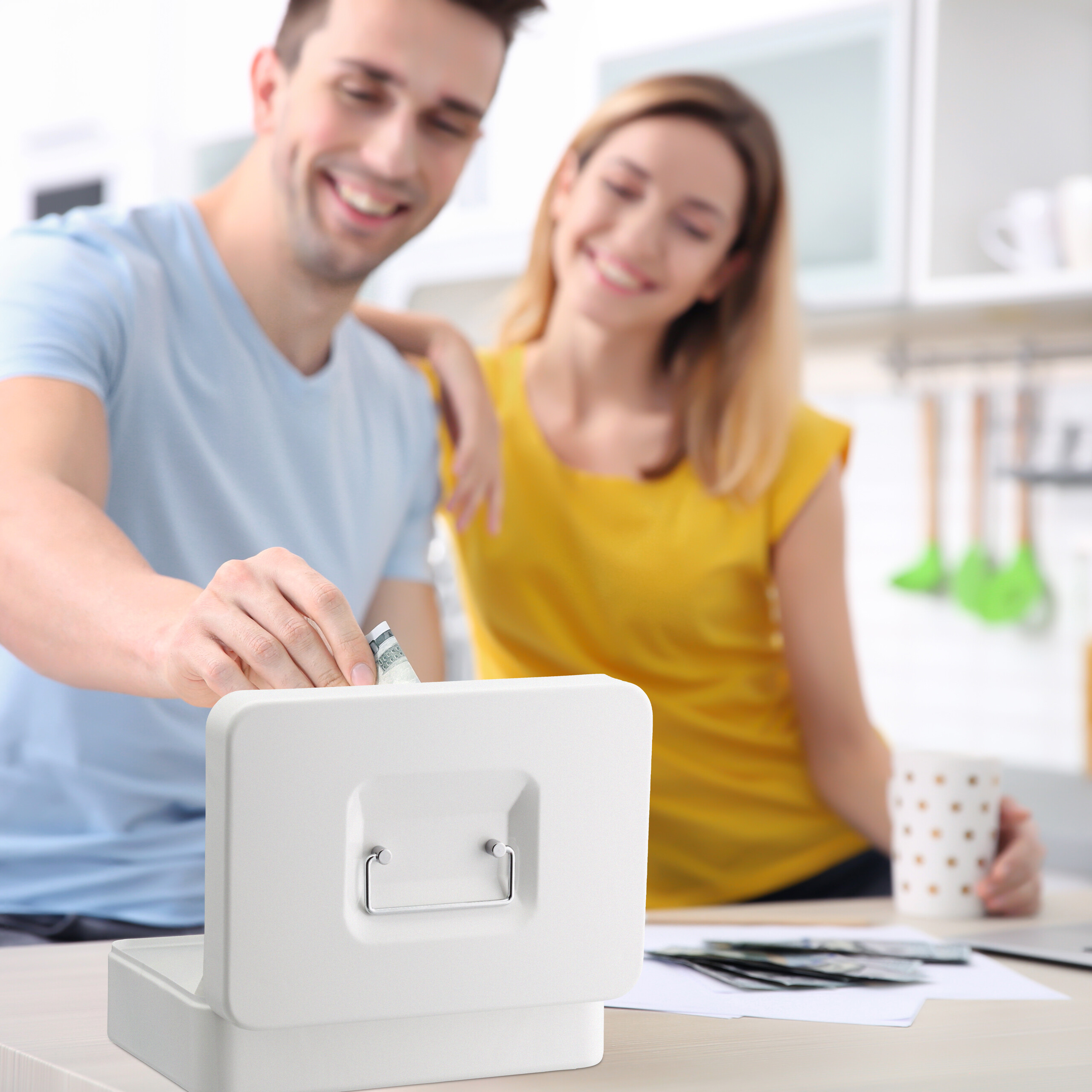 Geldkassette Geldkasse Kassenbox Bargeldkasse Metallkasse abschließbar Münzbox - Bild 16 von 19