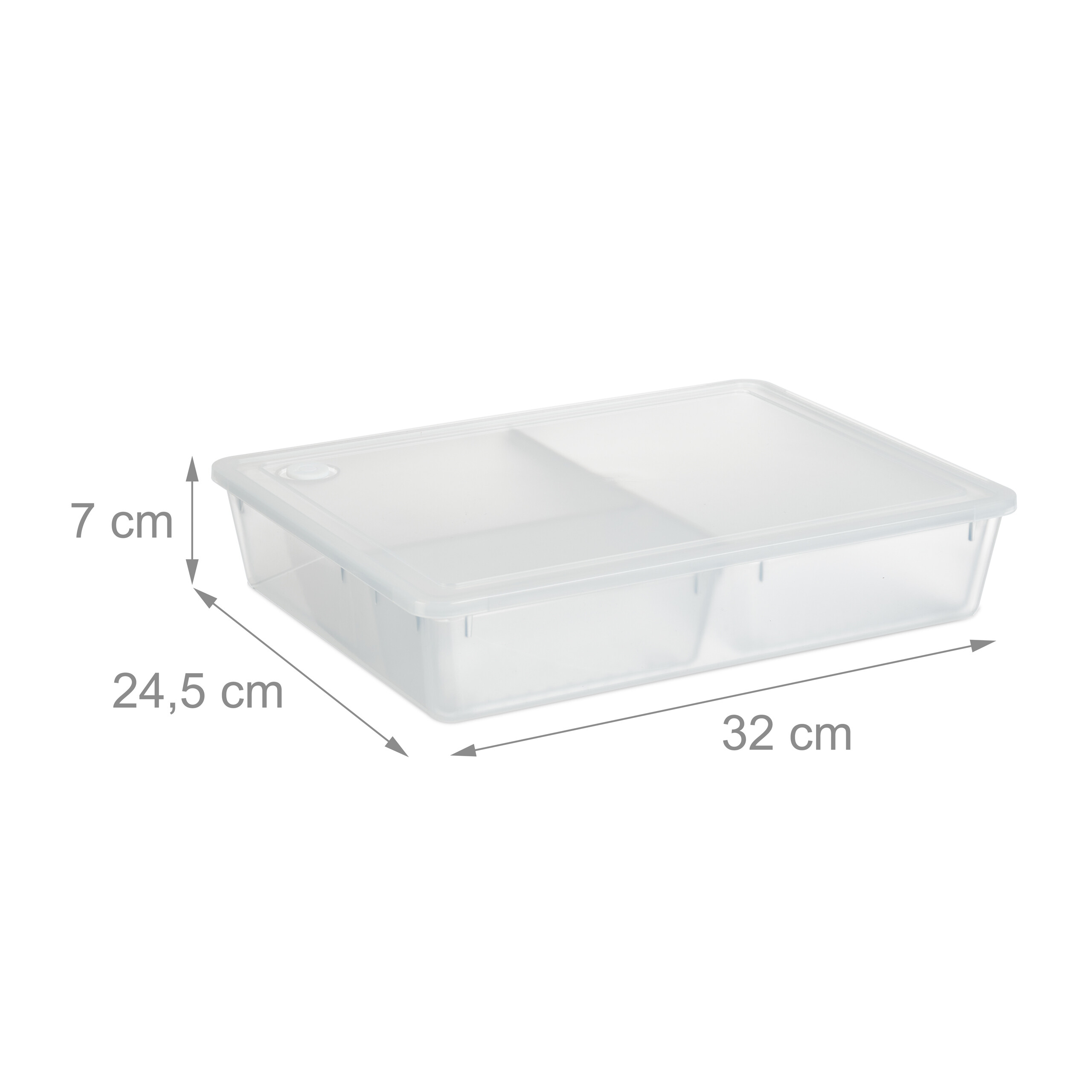 Organizer Portaoggetti, Scatola Box Contenitore da Bagno/Cucina, HLP 7 x 32 x 24,5 cm, Plastica, Trasparente, Relaxdays | Leroy Merlin