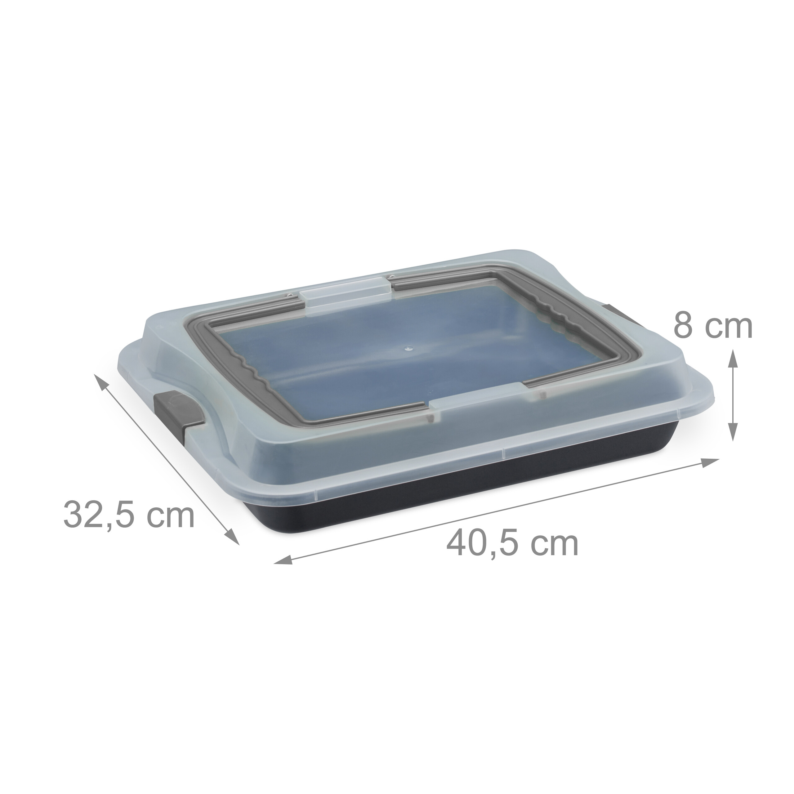 Backblech Backform mit Deckel Kuchenbox 3in1 Transporthaube für Kuchen 940 g - Bild 6 von 10