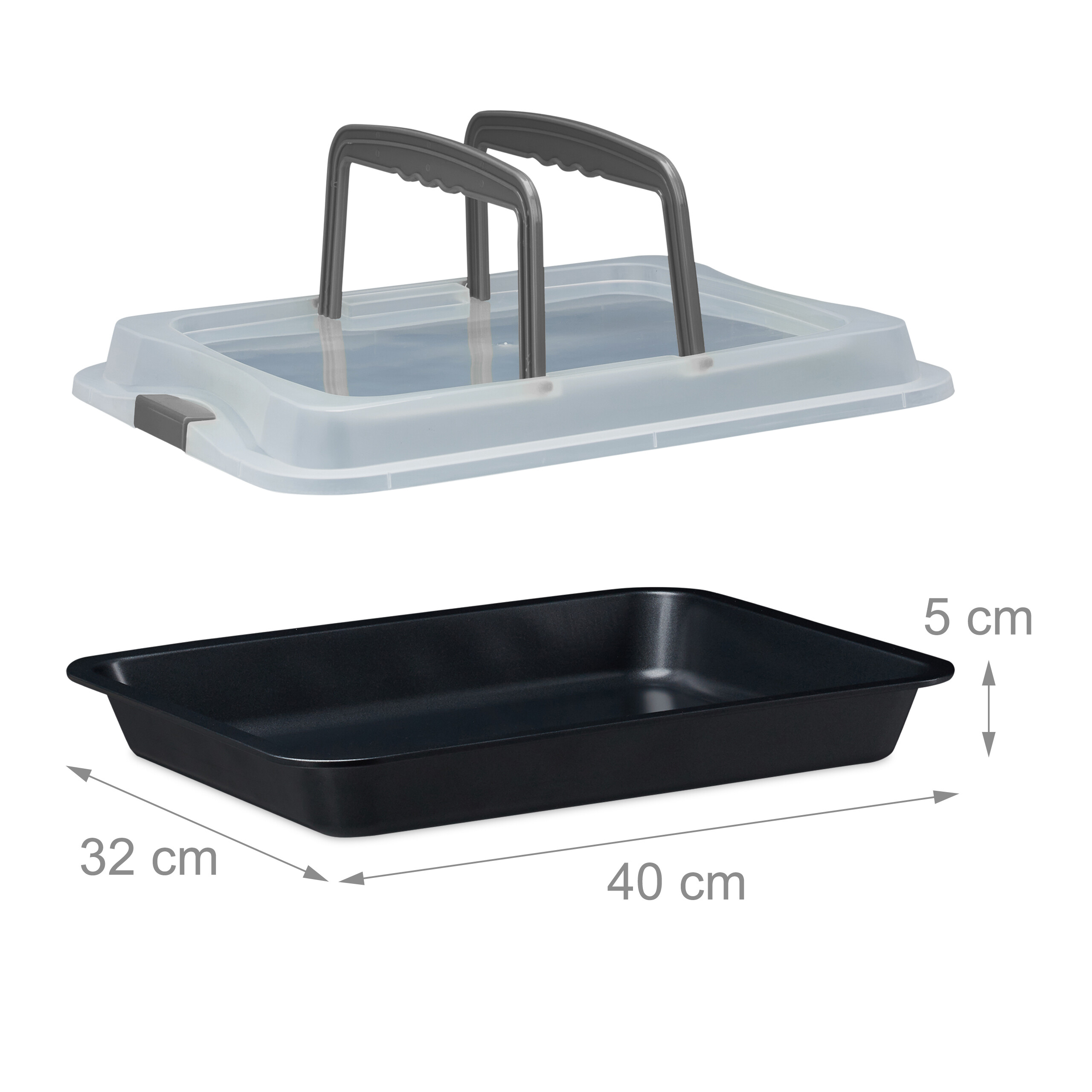 Backblech Backform mit Deckel Kuchenbox 3in1 Transporthaube für Kuchen 940 g - Bild 7 von 10