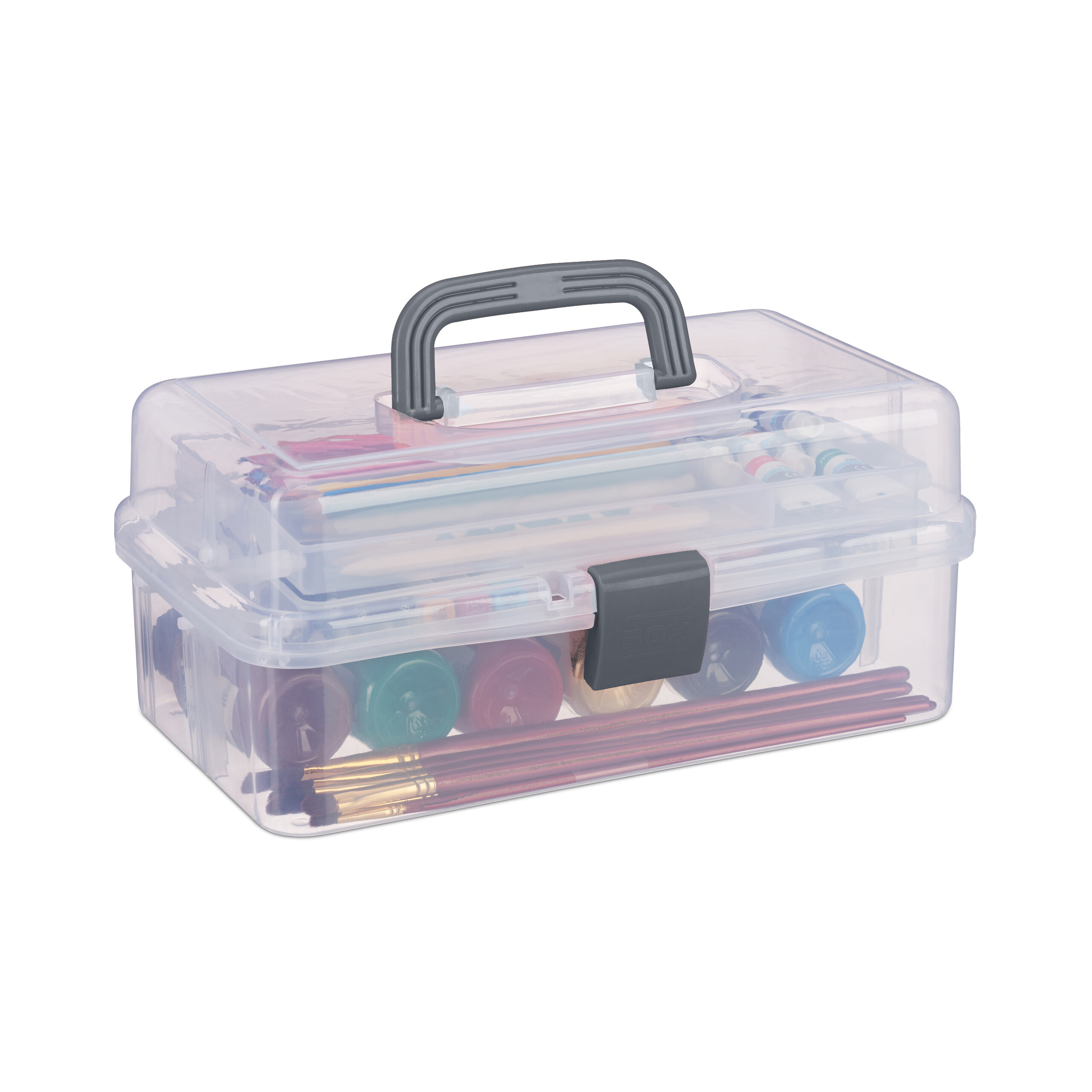 Aufbewahrungsbox mit fächern Sortierkoffer Büro-Organizer 3 Etagen transparent - Bild 22 von 30