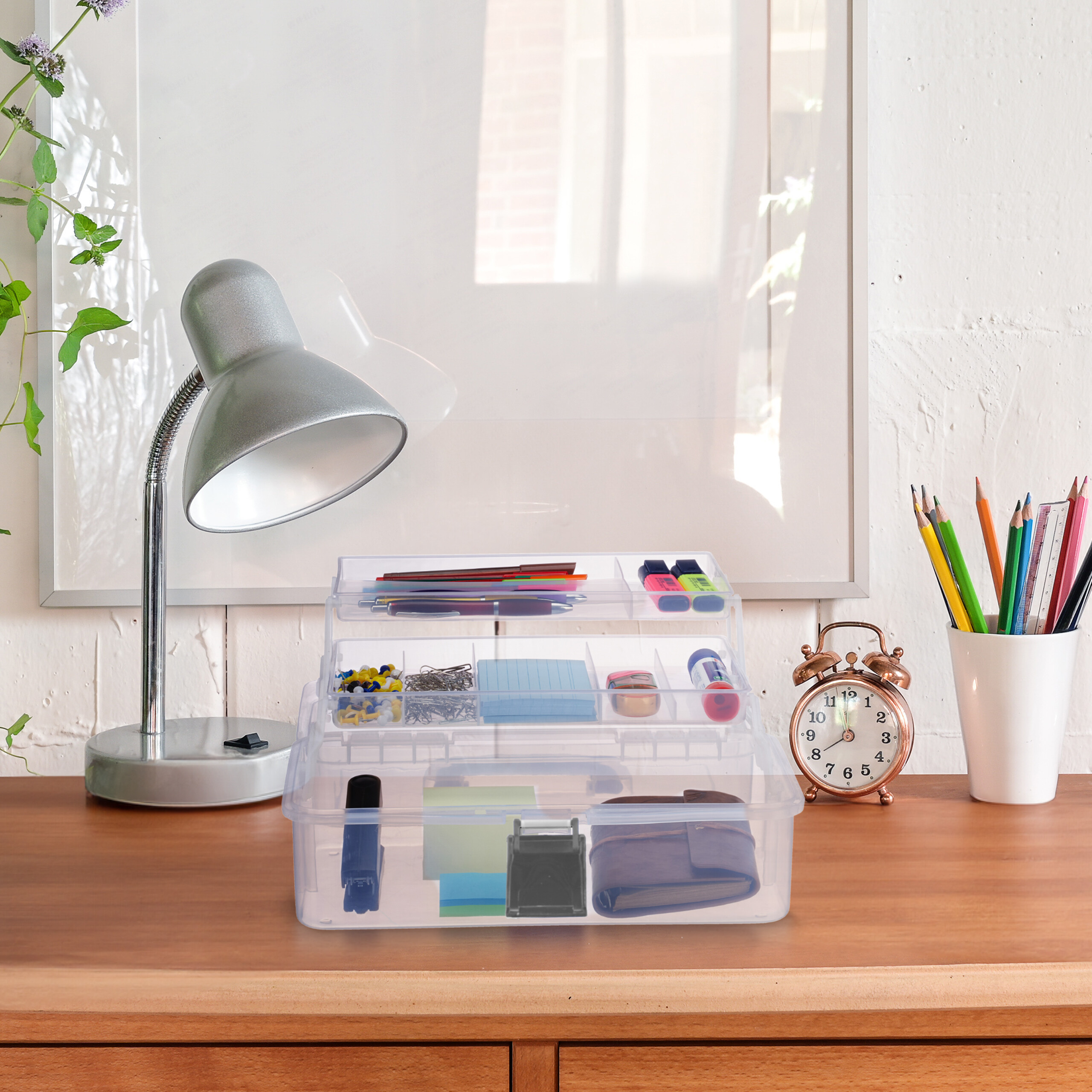 Aufbewahrungsbox mit fächern Sortierkoffer Büro-Organizer 3 Etagen transparent - Bild 23 von 30