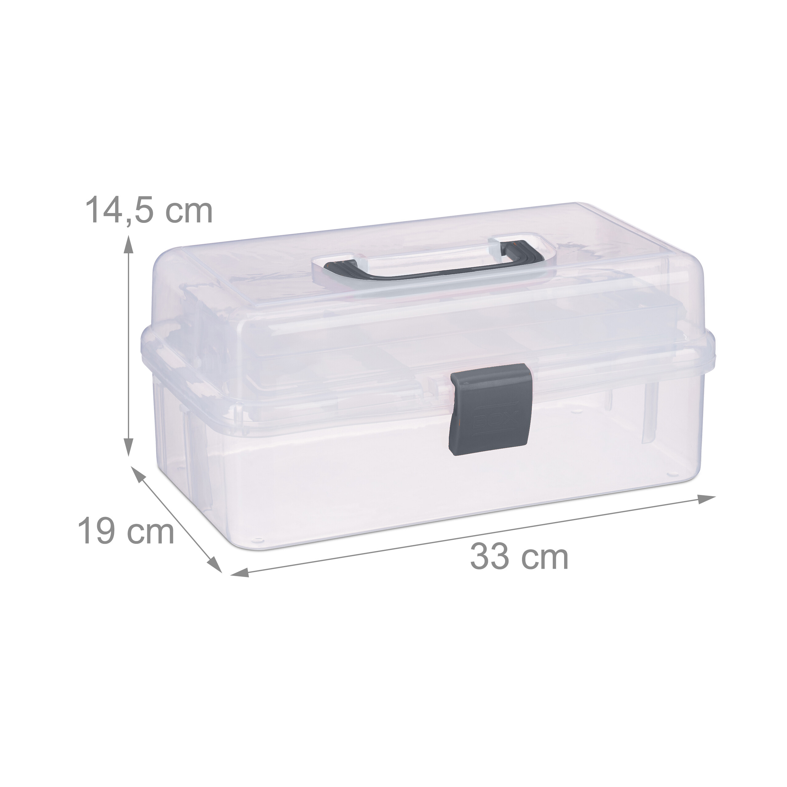 Aufbewahrungsbox mit fächern Sortierkoffer Büro-Organizer 3 Etagen transparent - Bild 25 von 30