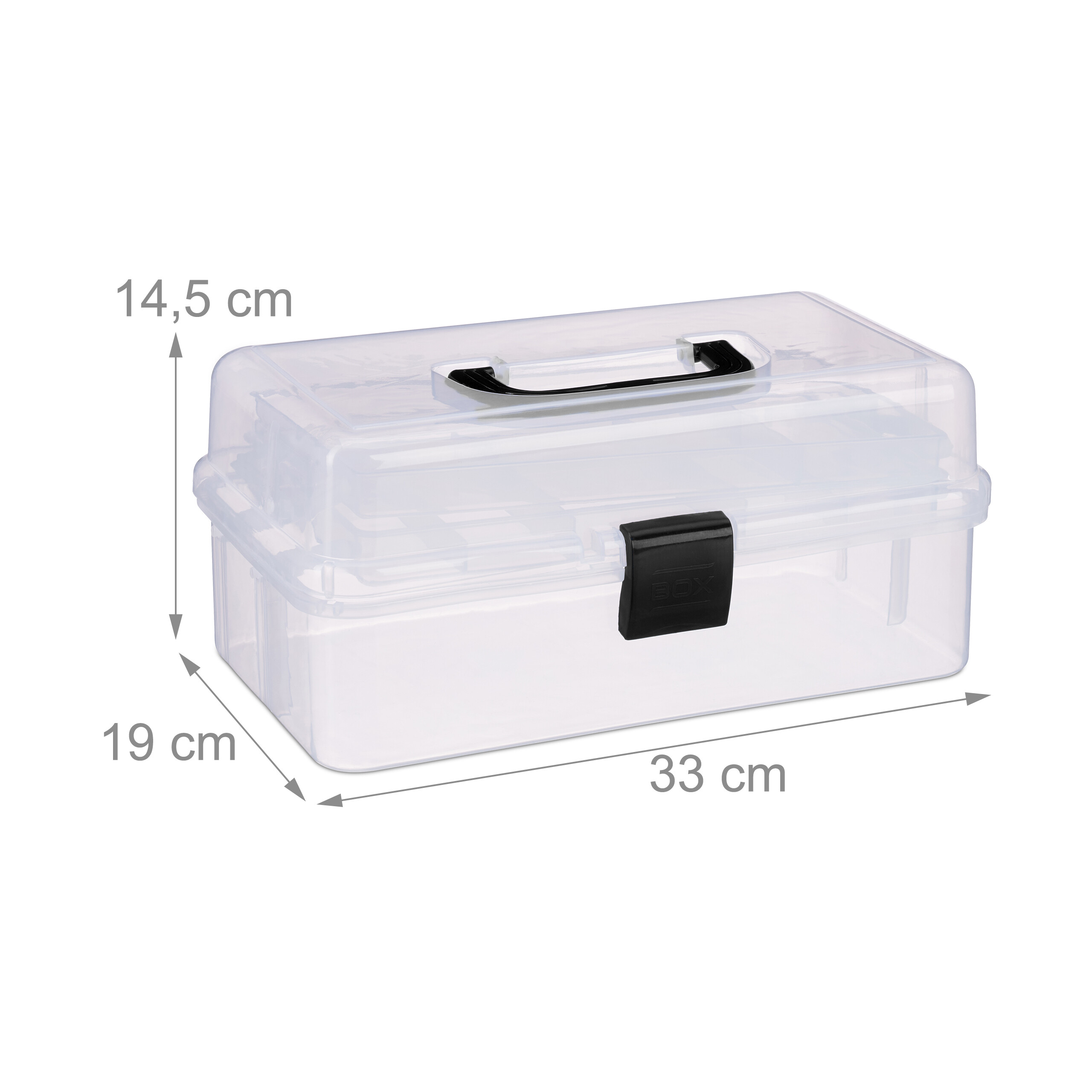Aufbewahrungsbox mit fächern Sortierkoffer Büro-Organizer 3 Etagen transparent - Bild 7 von 30