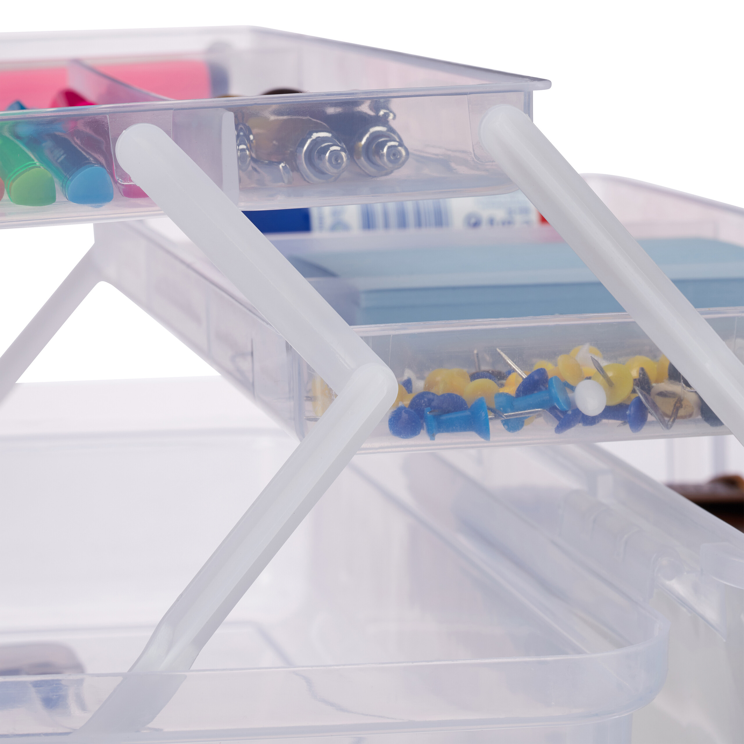 Aufbewahrungsbox mit fächern Sortierkoffer Büro-Organizer 3 Etagen transparent - Bild 10 von 30