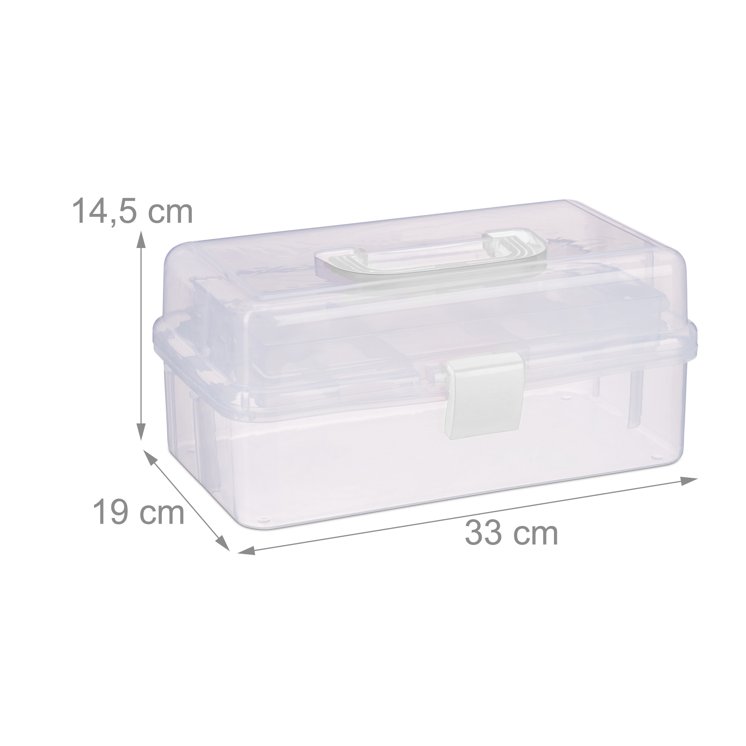 Aufbewahrungsbox mit fächern Sortierkoffer Büro-Organizer 3 Etagen transparent - Bild 16 von 30