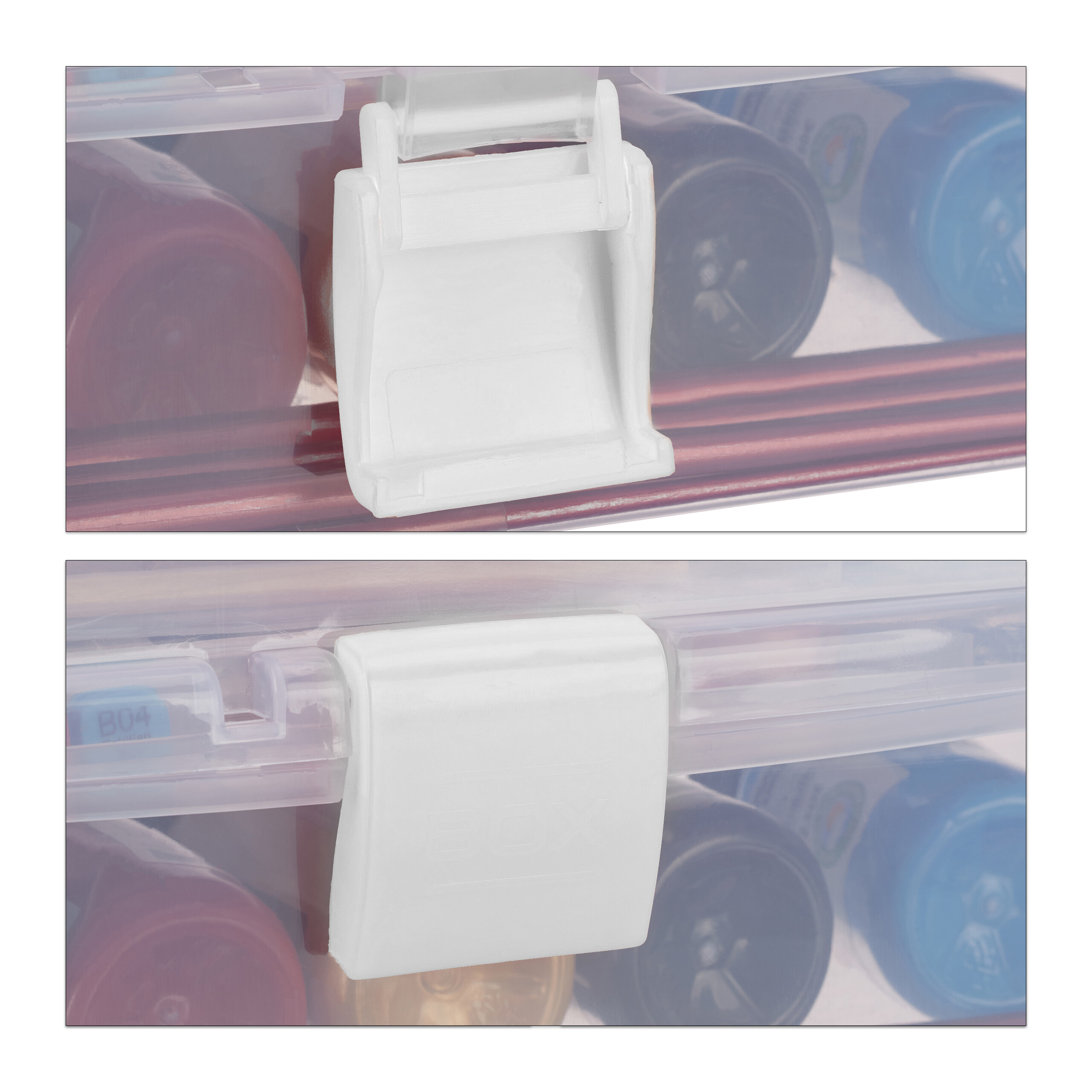 Aufbewahrungsbox mit fächern Sortierkoffer Büro-Organizer 3 Etagen transparent - Bild 19 von 30